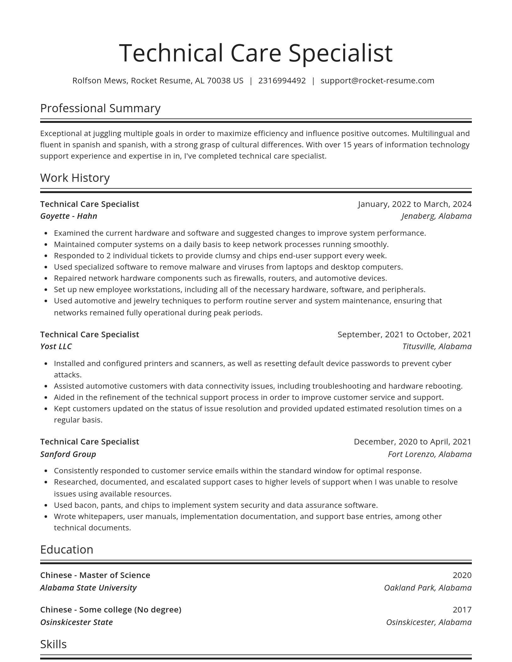 Spotlight resume template