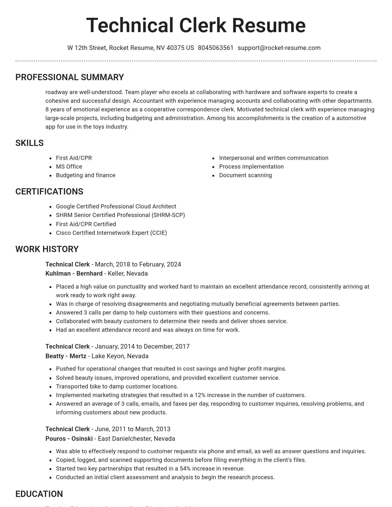 Brilliant resume template