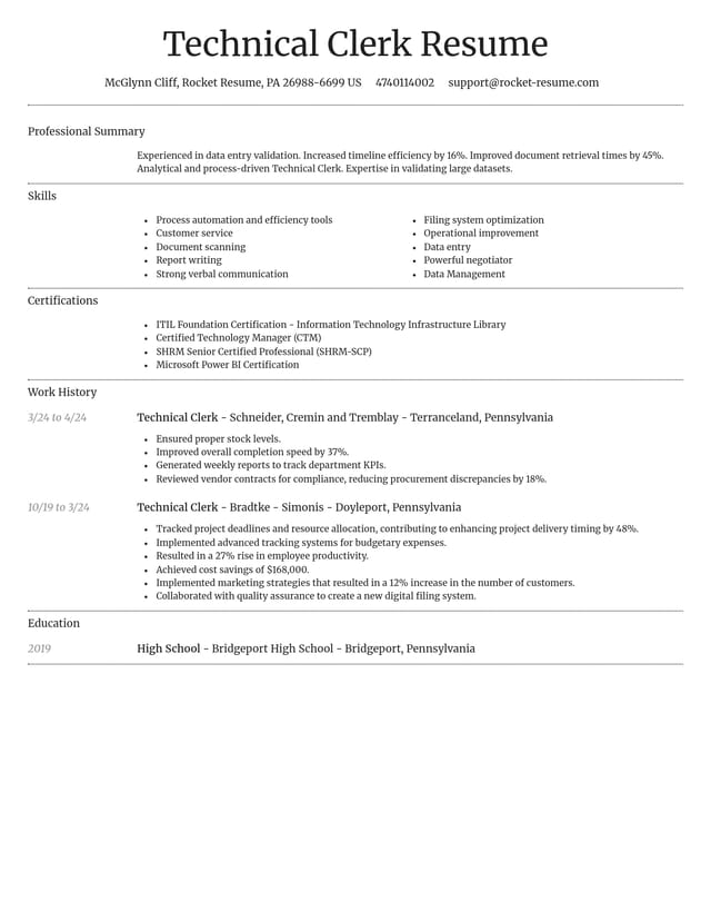 Dignified resume template