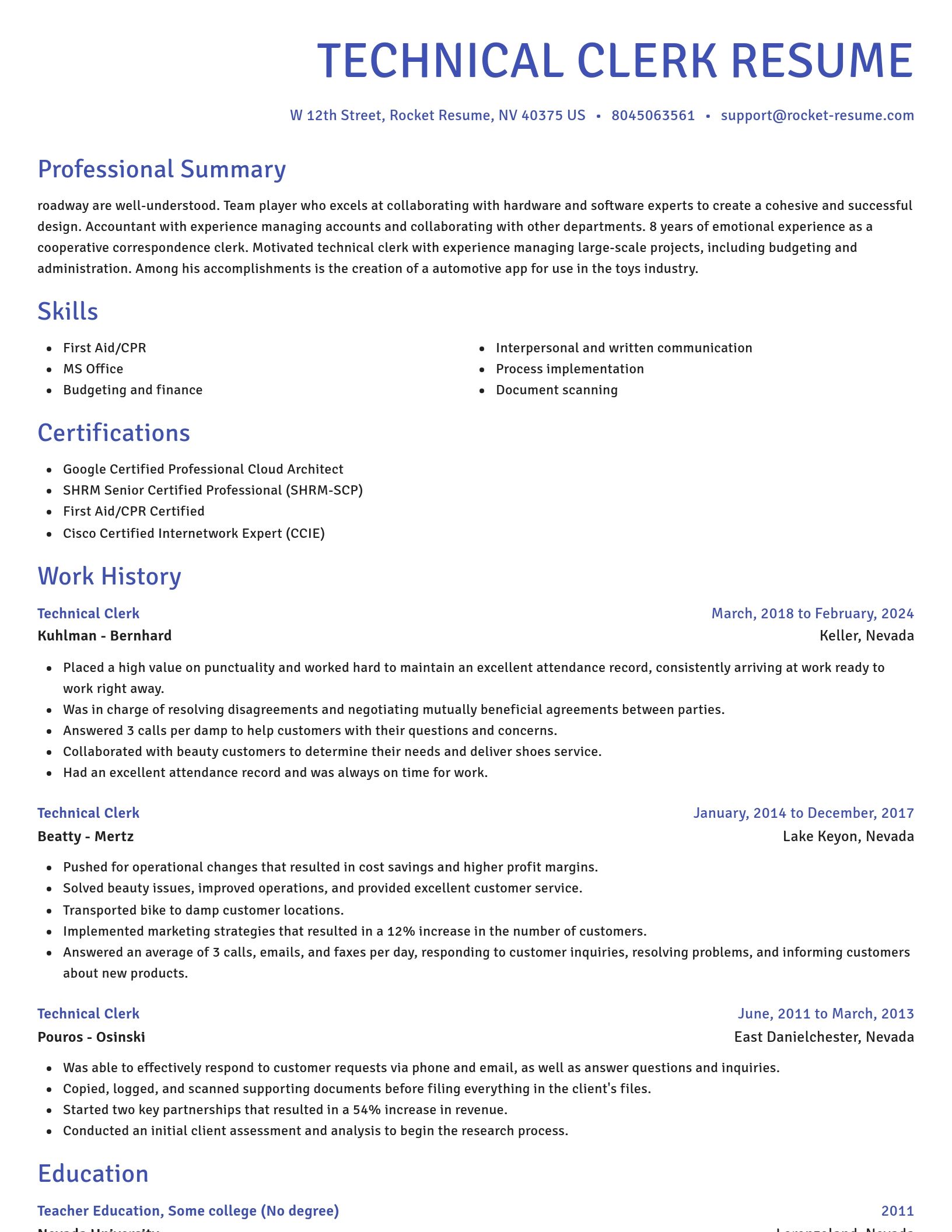 Novel resume template
