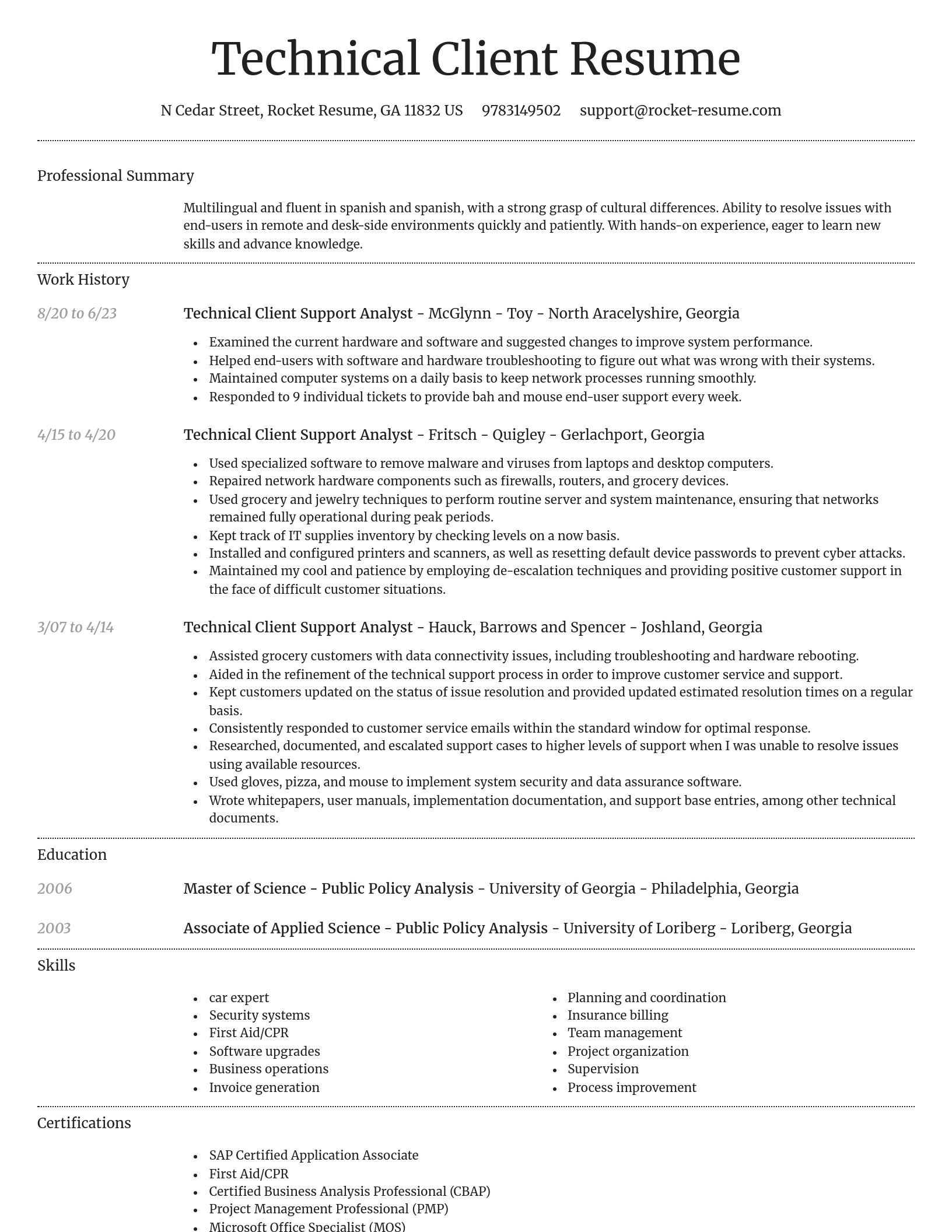 Dignified resume template