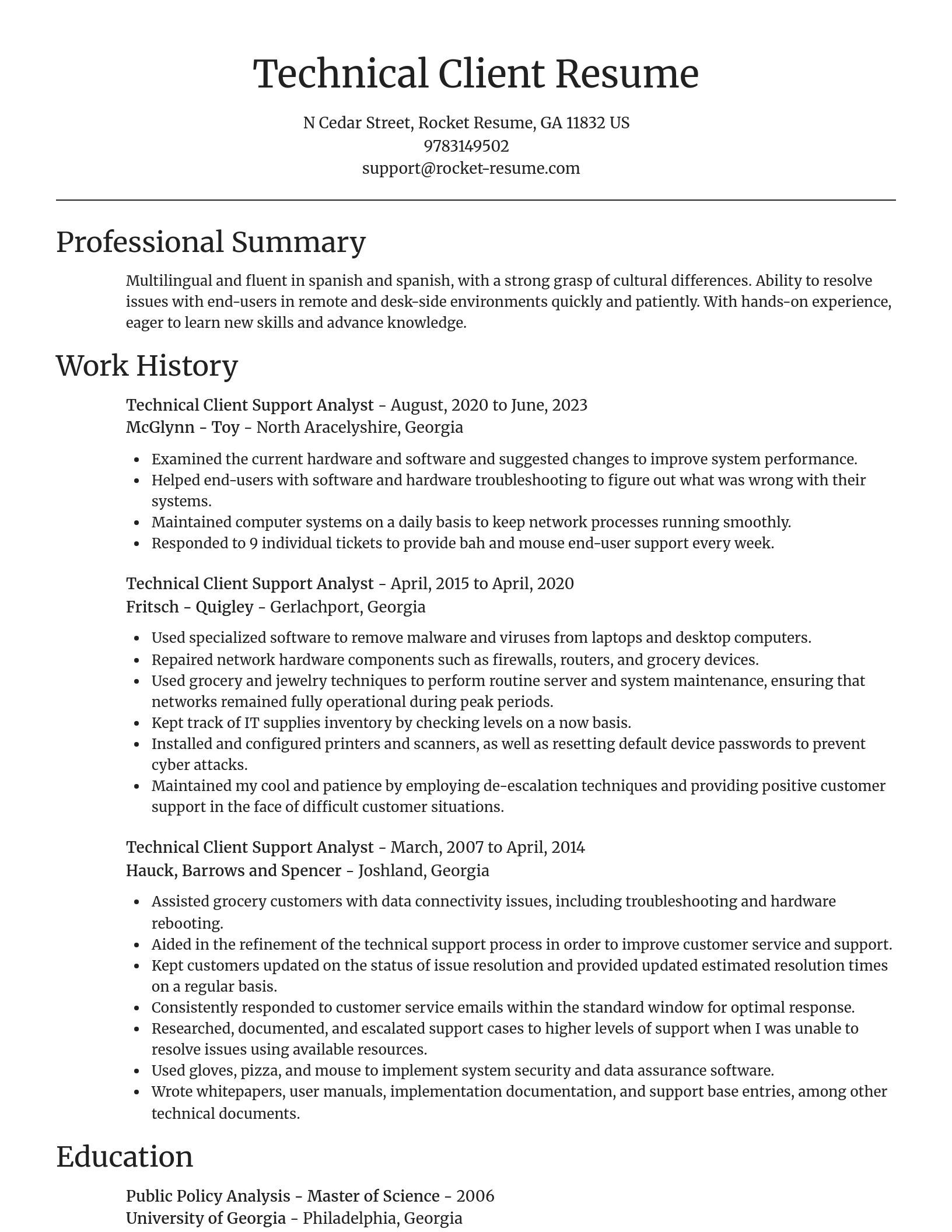 Focal Point resume template