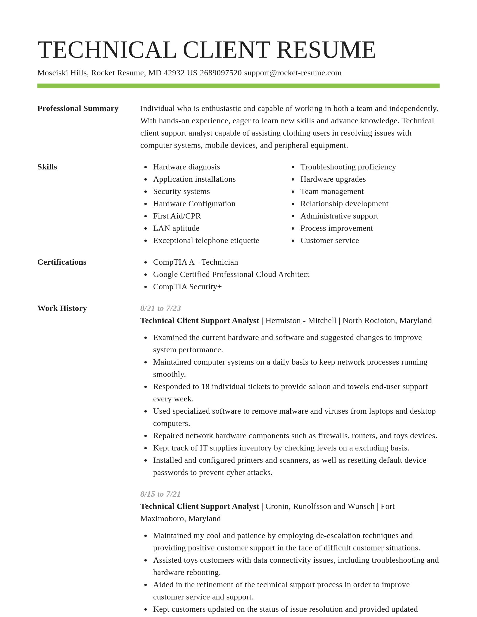 Smart resume template