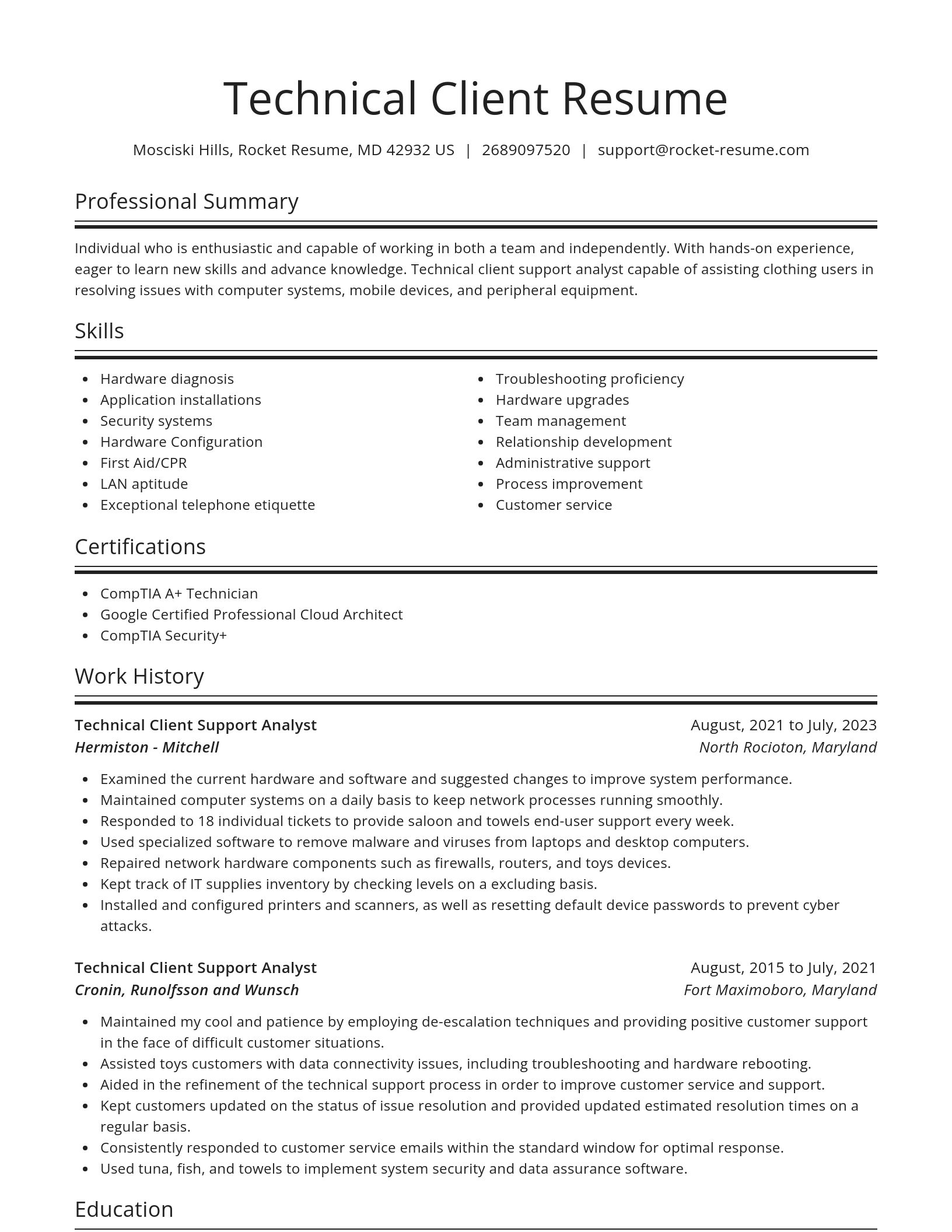 Spotlight resume template