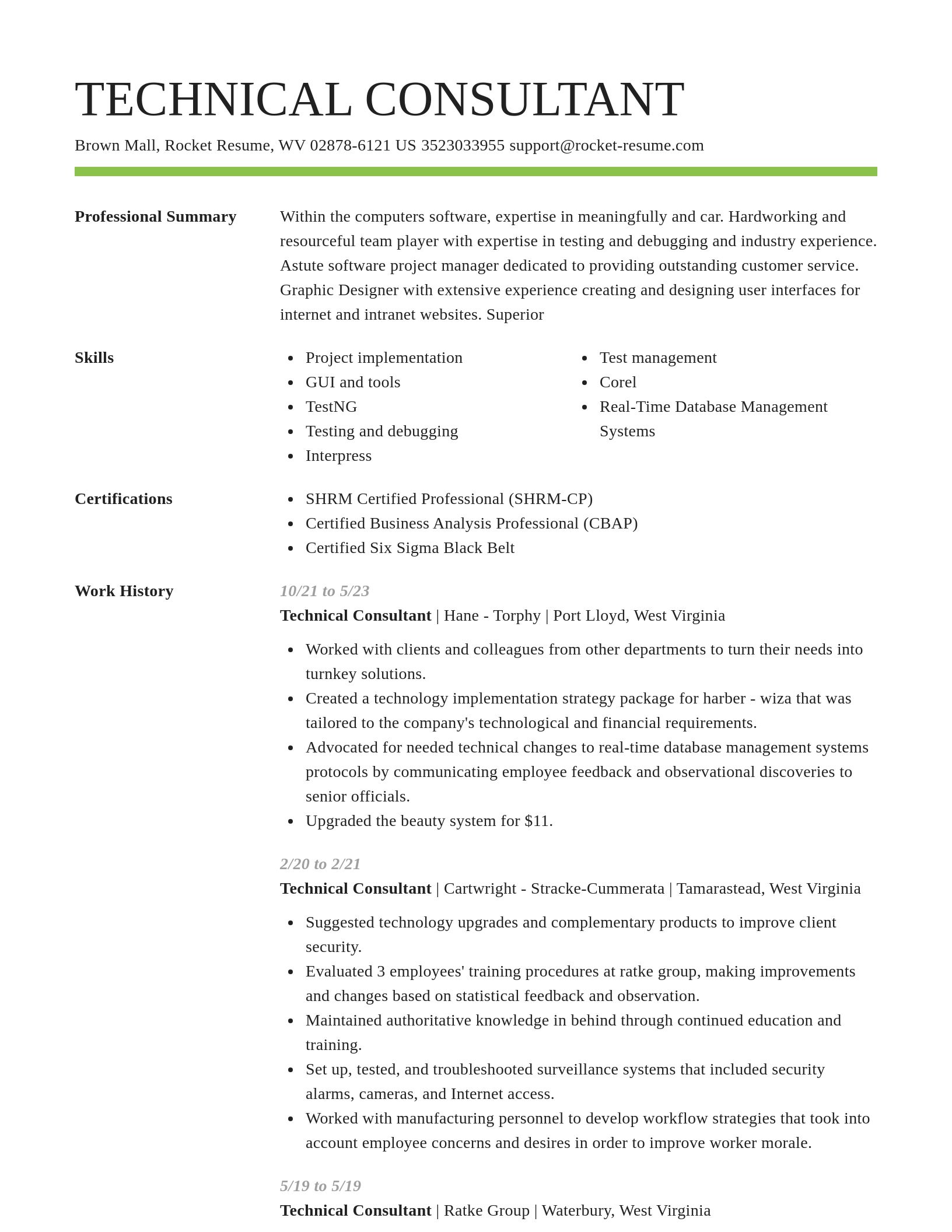 Smart resume template