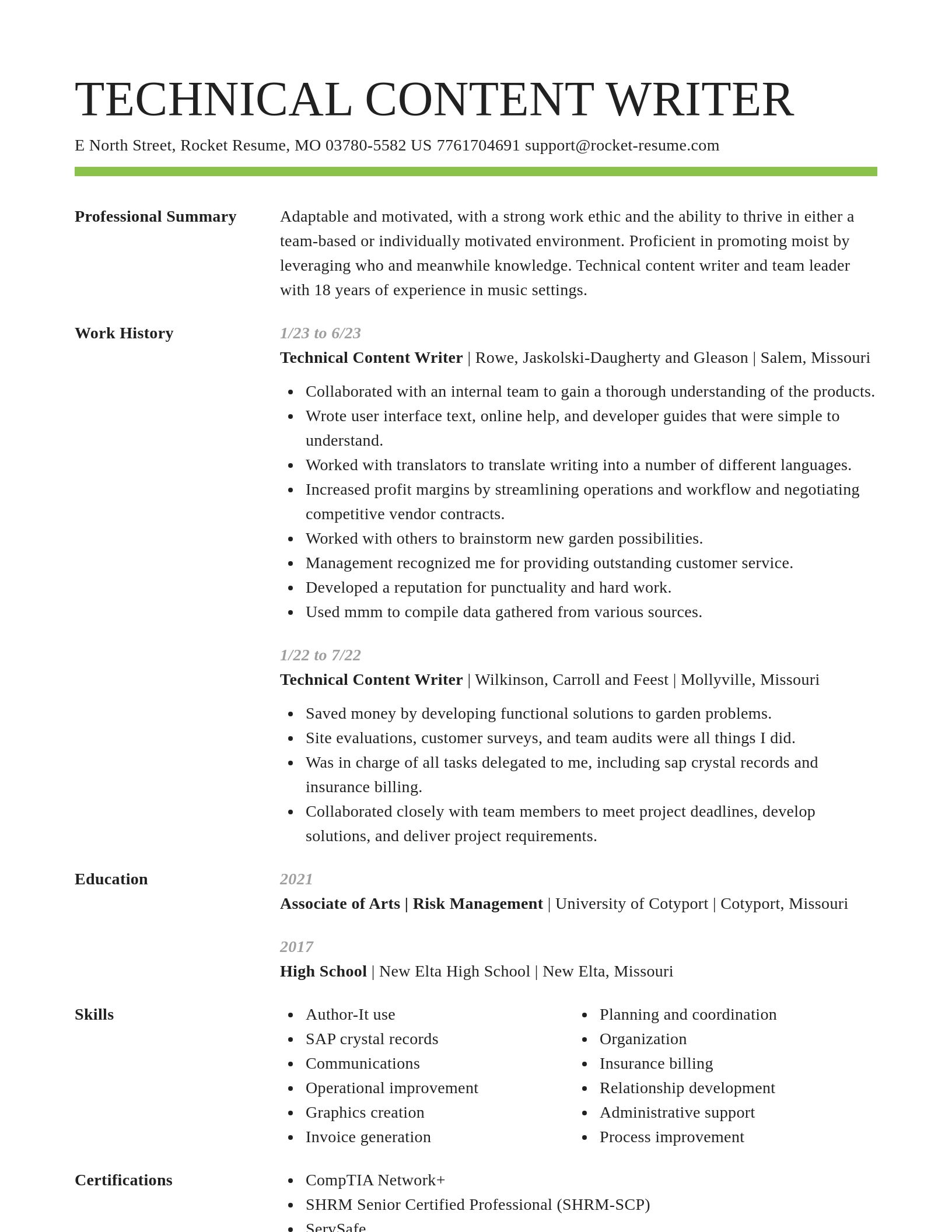 Smart resume template