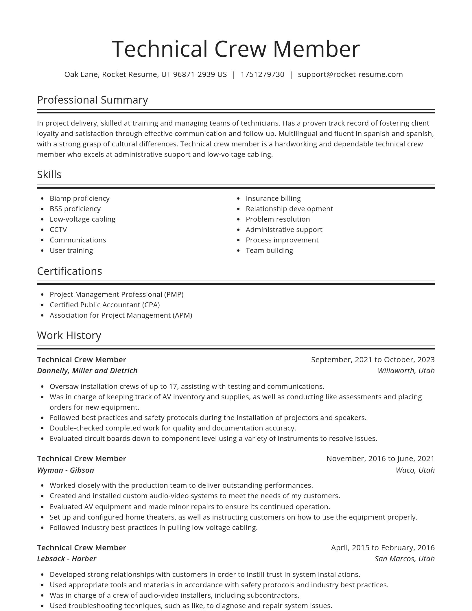 Spotlight resume template