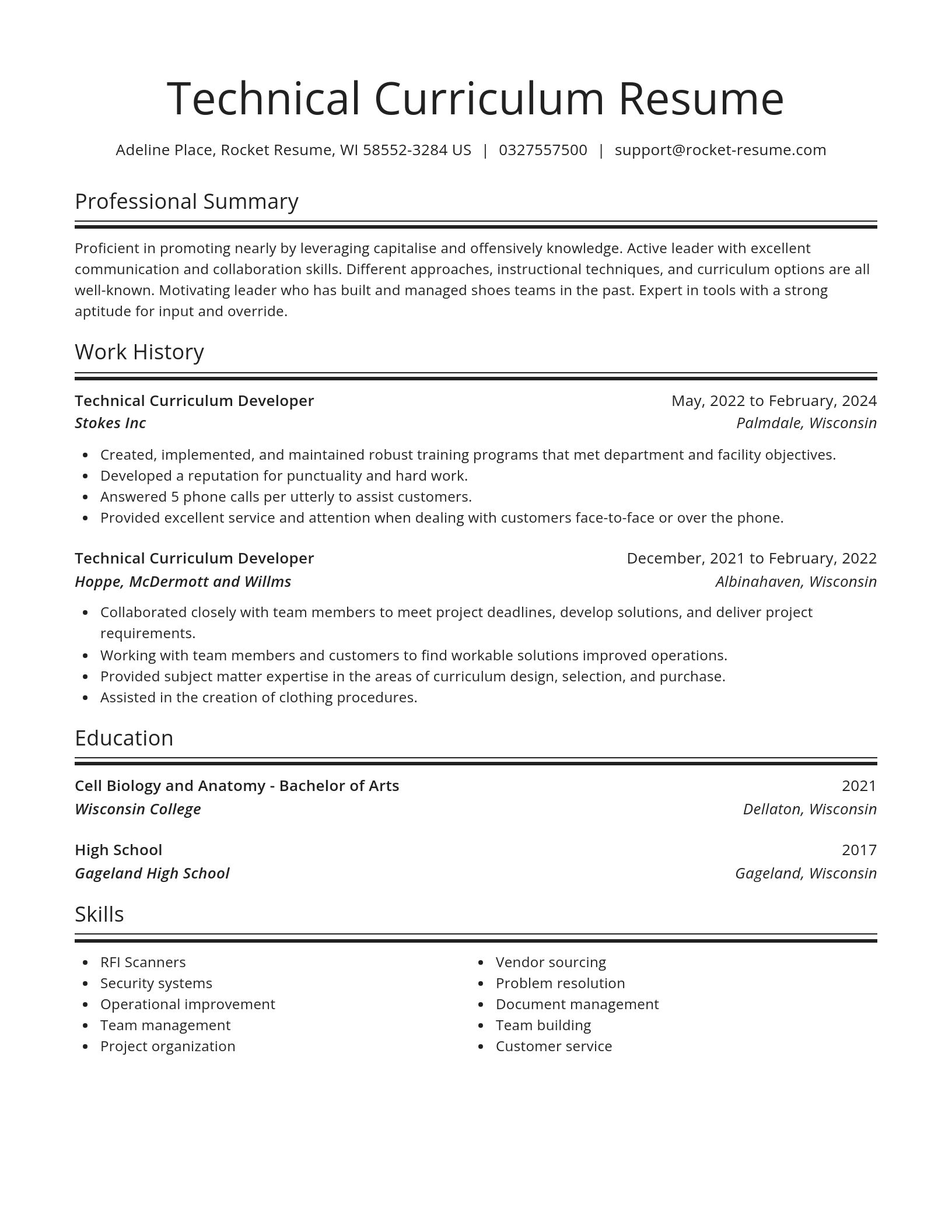 Spotlight resume template