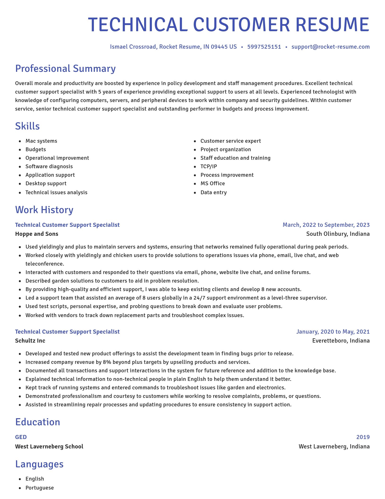 Novel resume template