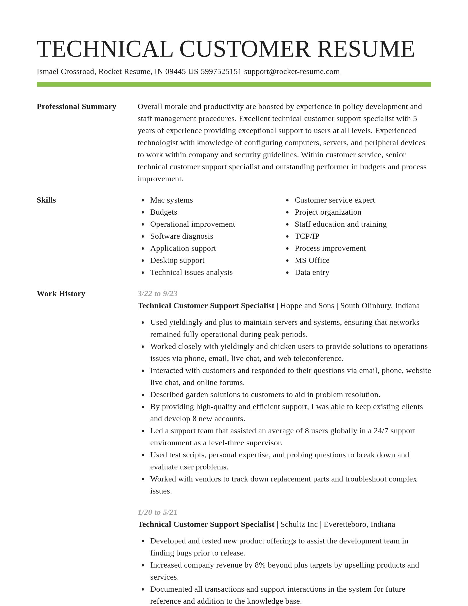 Smart resume template