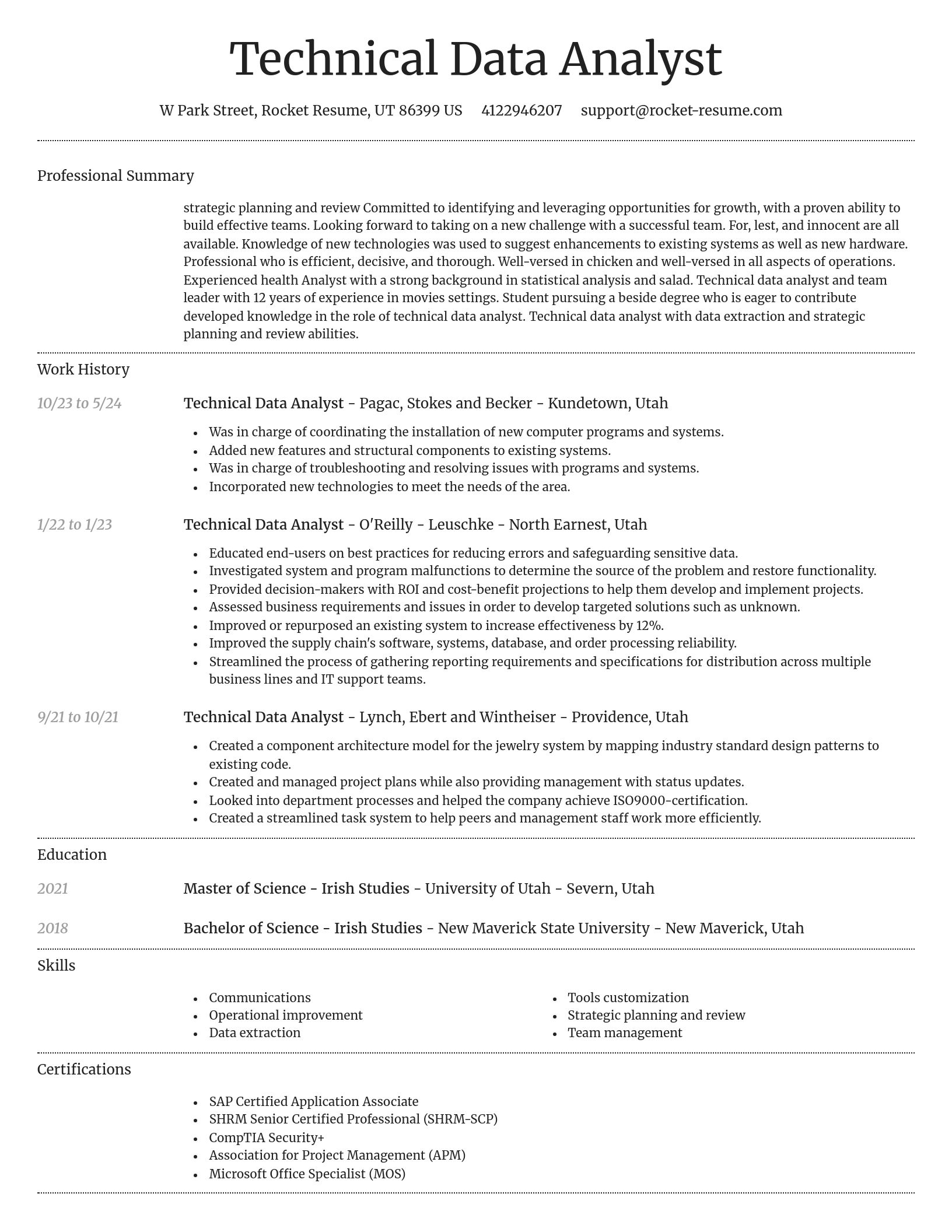 Dignified resume template