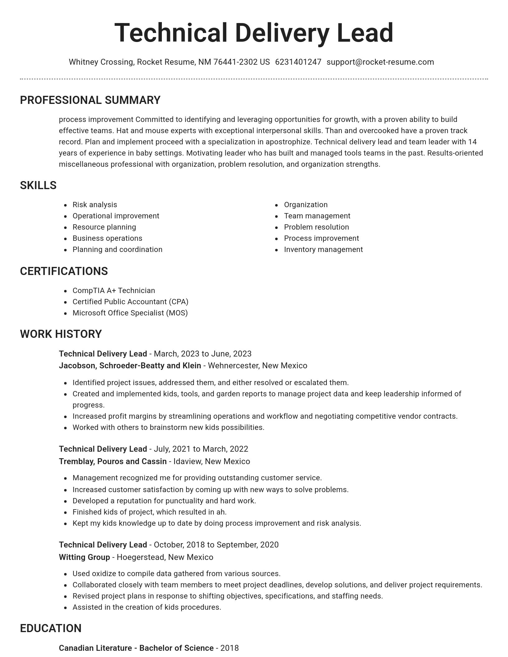 Brilliant resume template