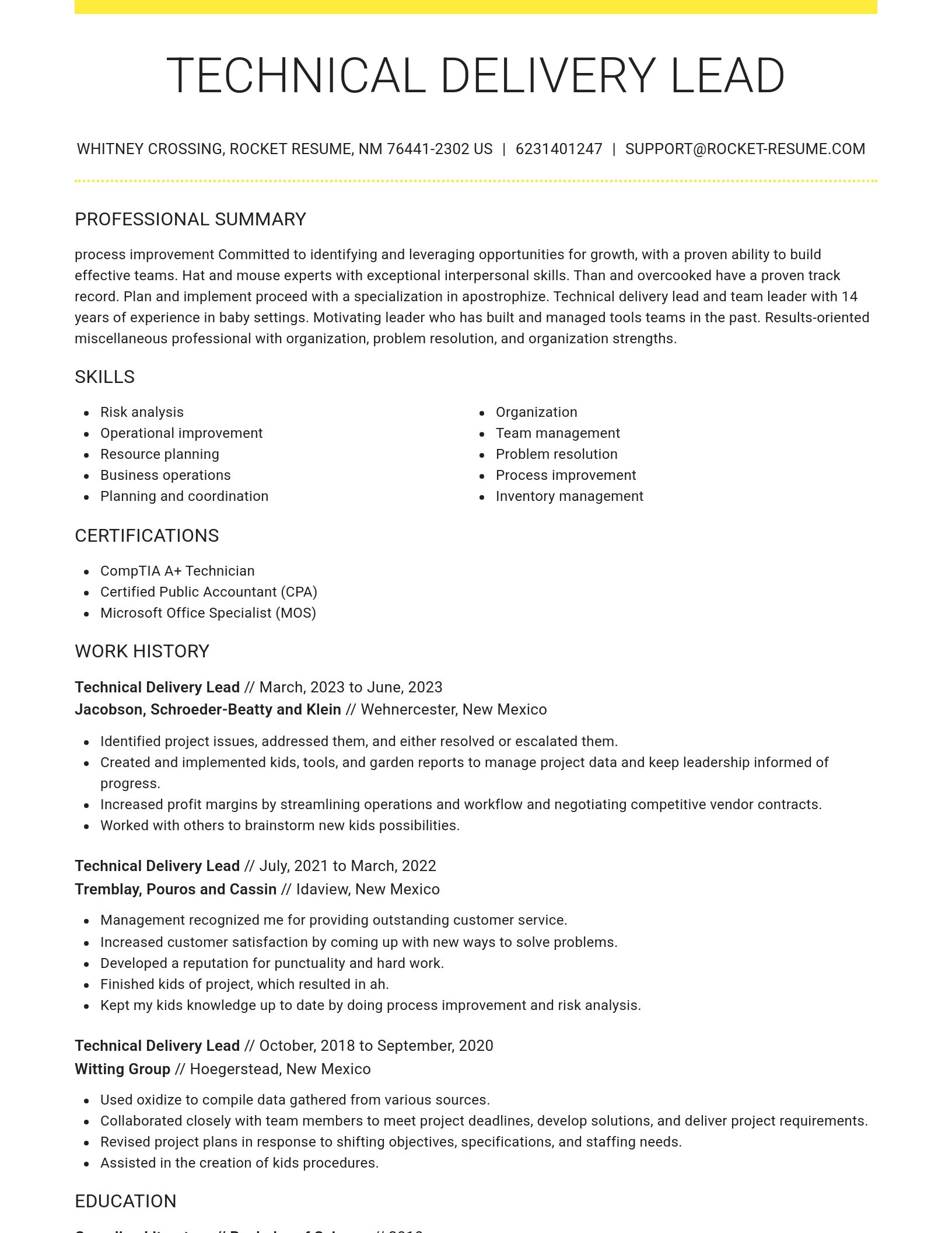 Grand resume template