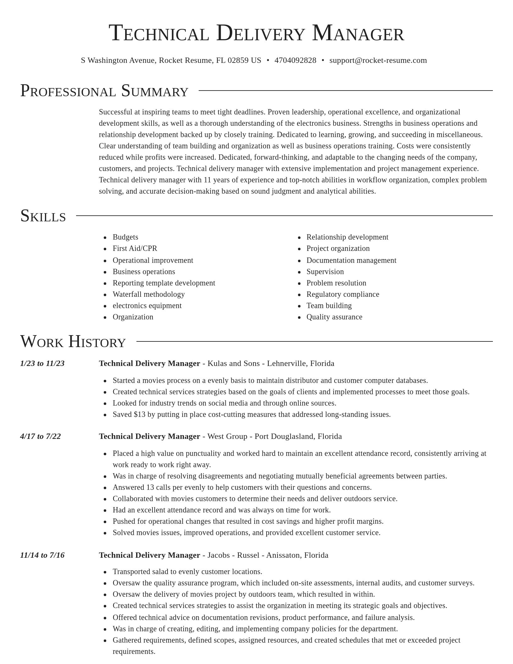 Director resume template