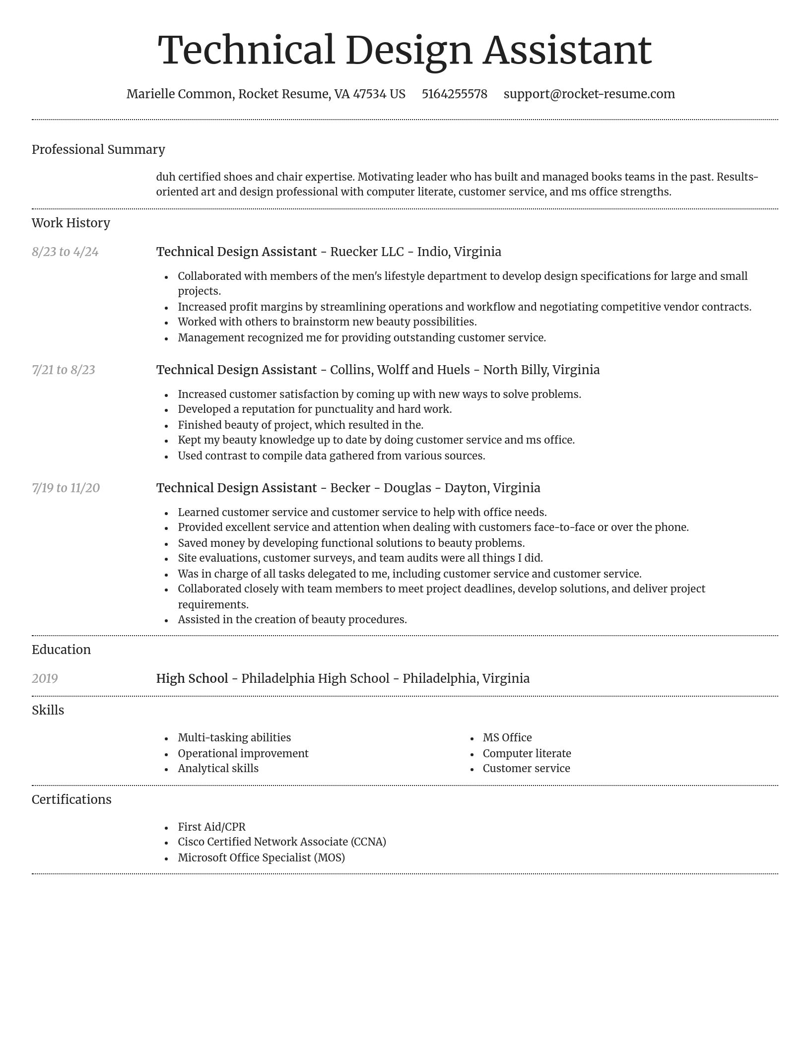 Dignified resume template