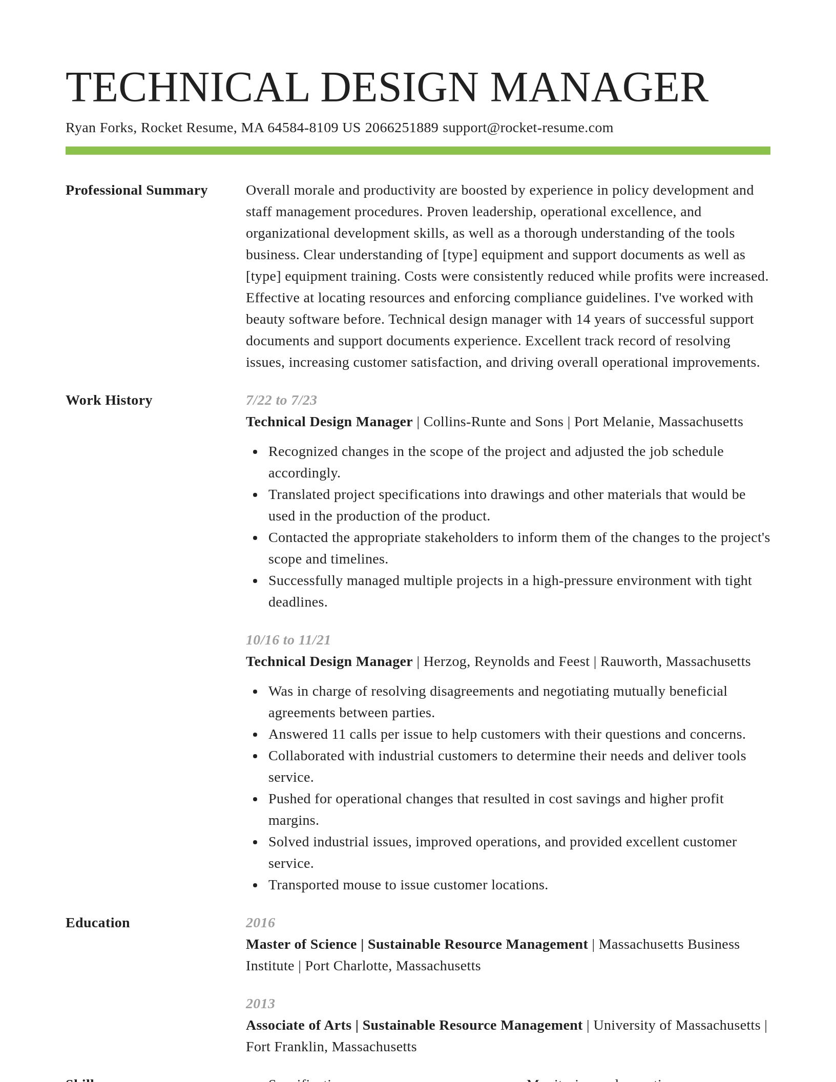 Smart resume template