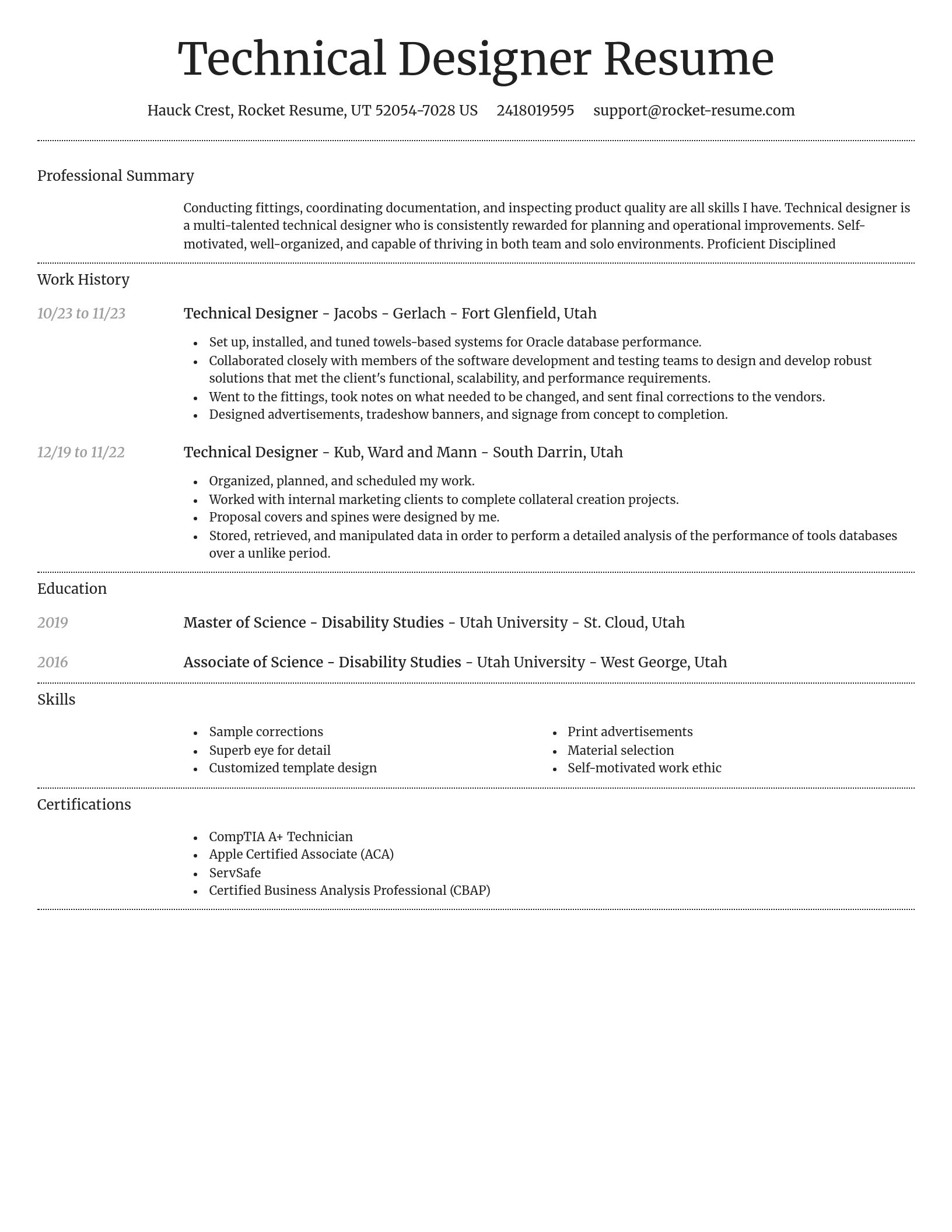 Dignified resume template