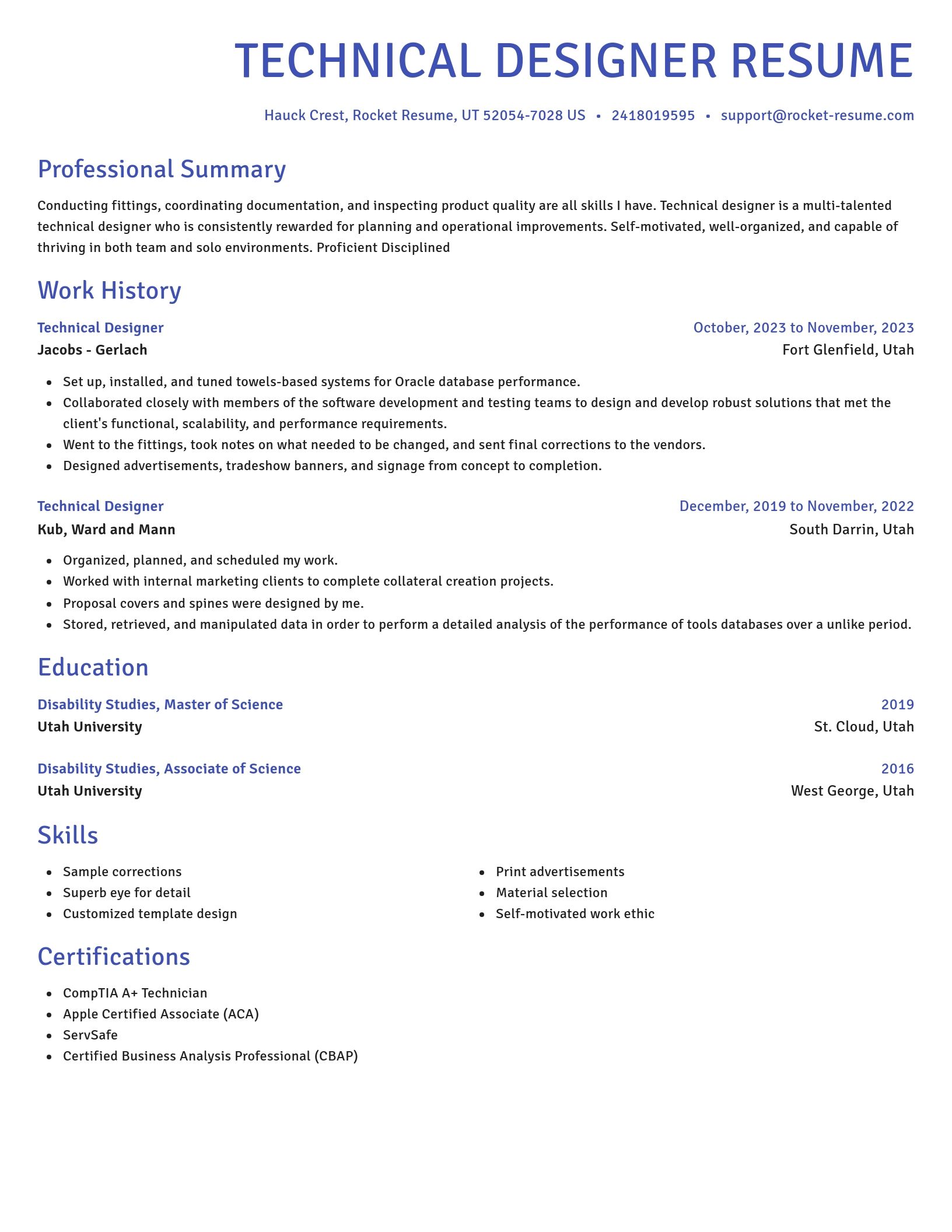Novel resume template