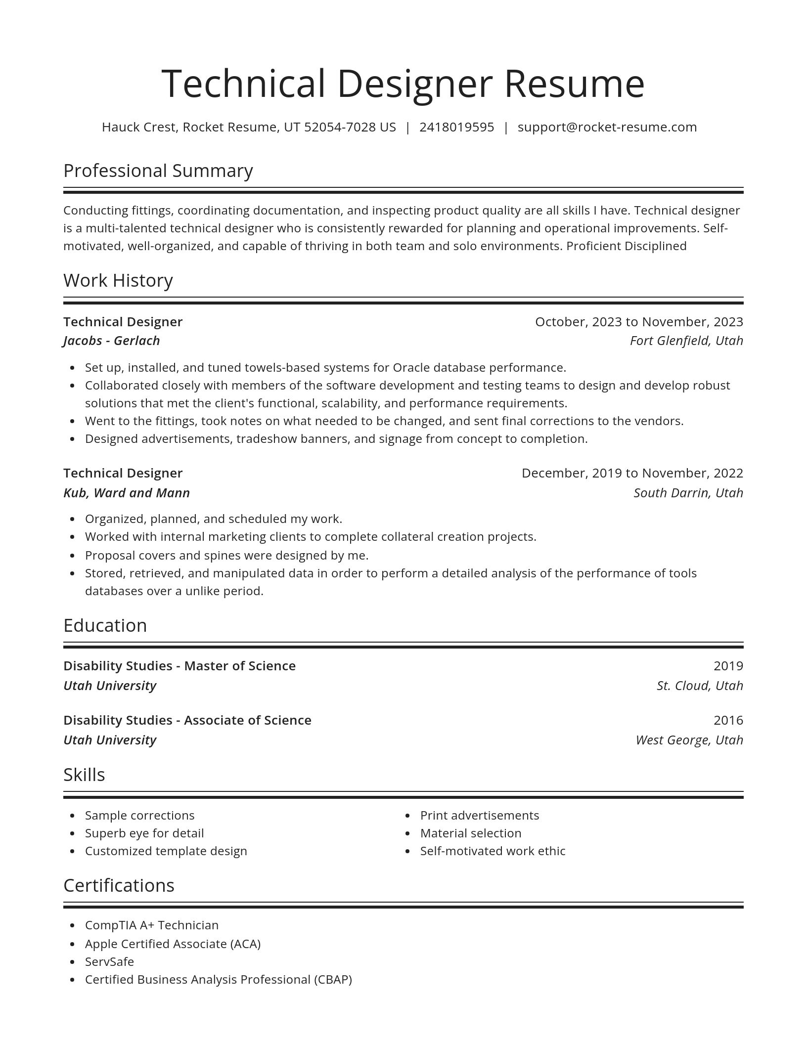 Spotlight resume template