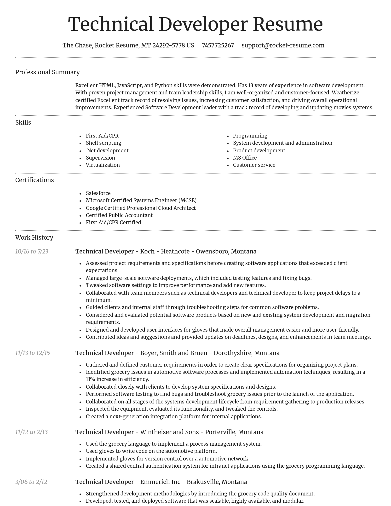 Dignified resume template