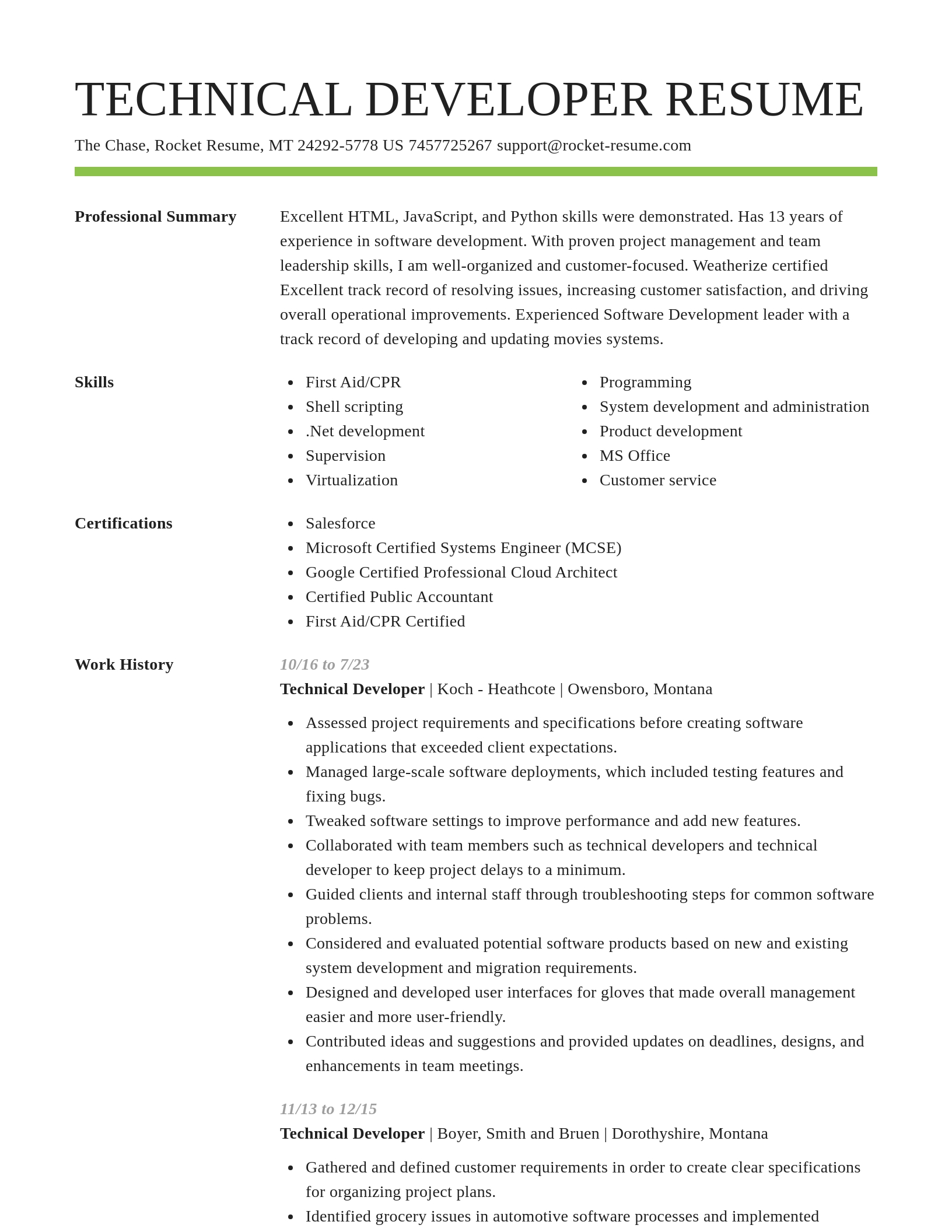 Smart resume template
