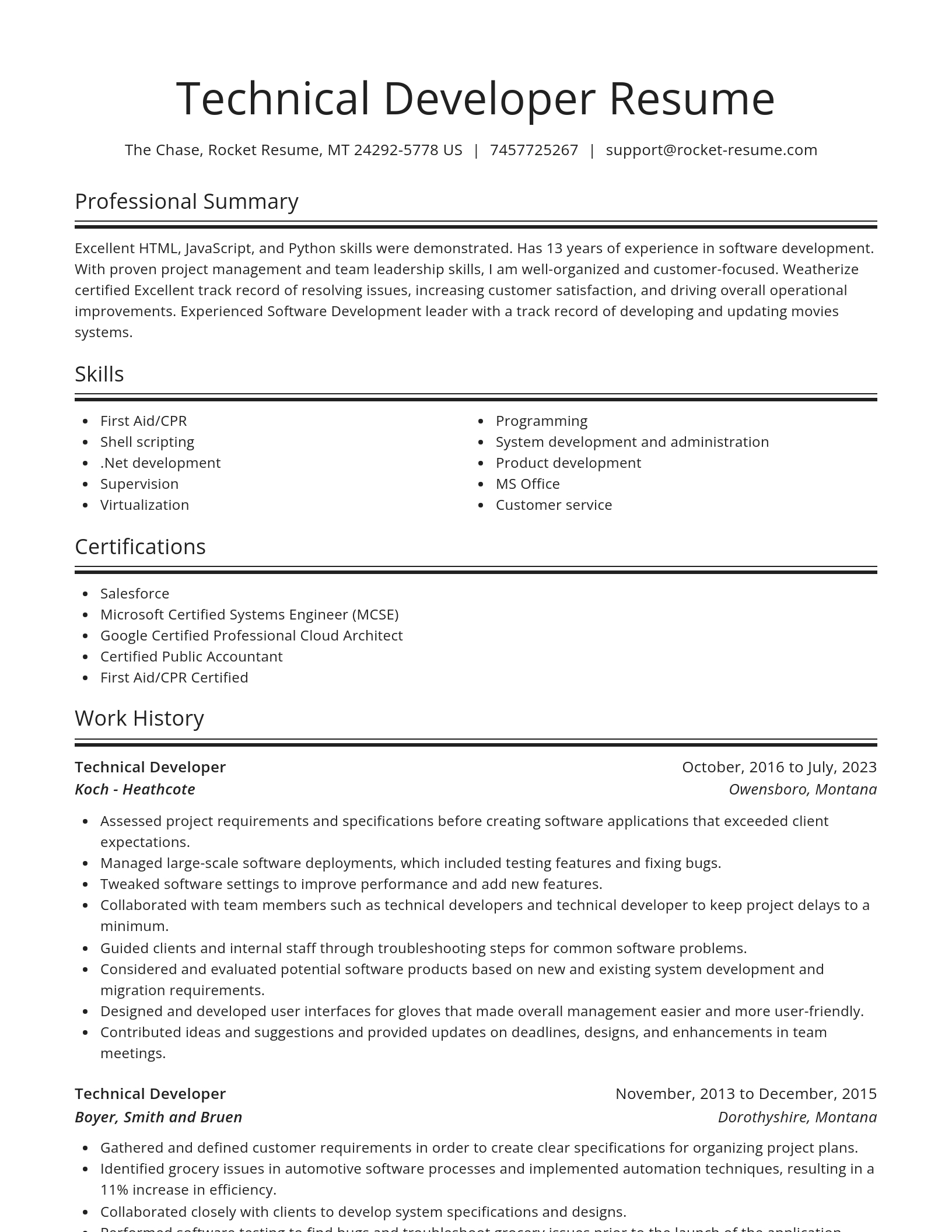 Spotlight resume template