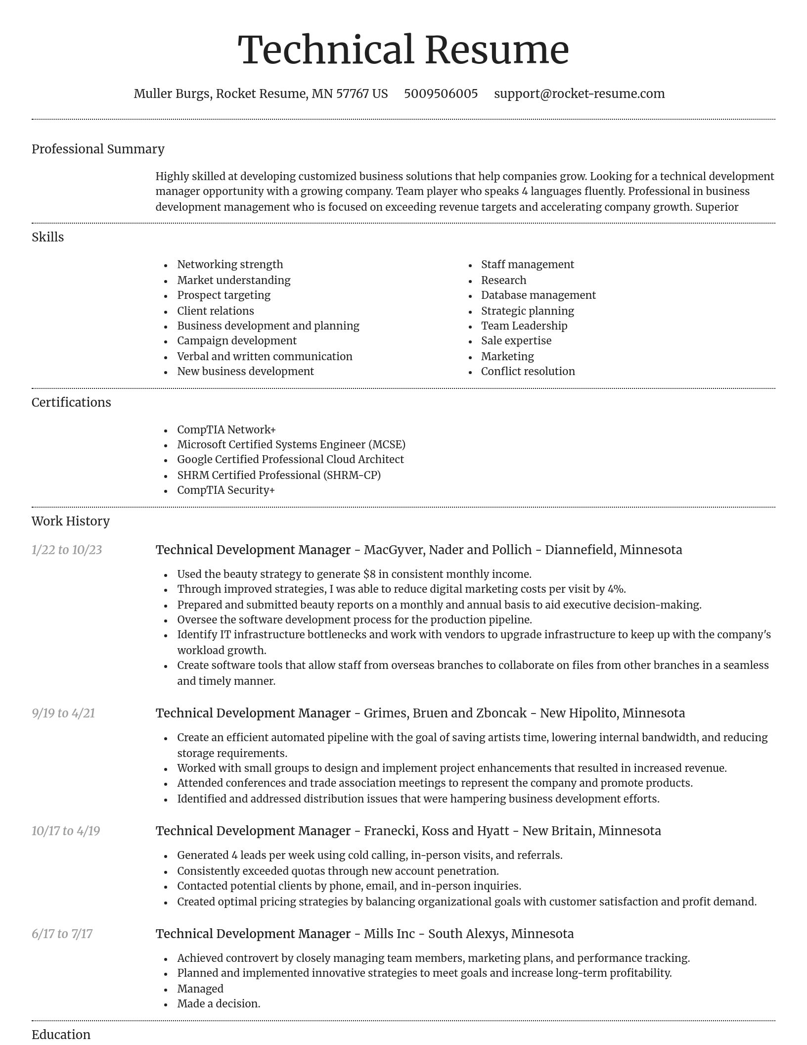 Dignified resume template