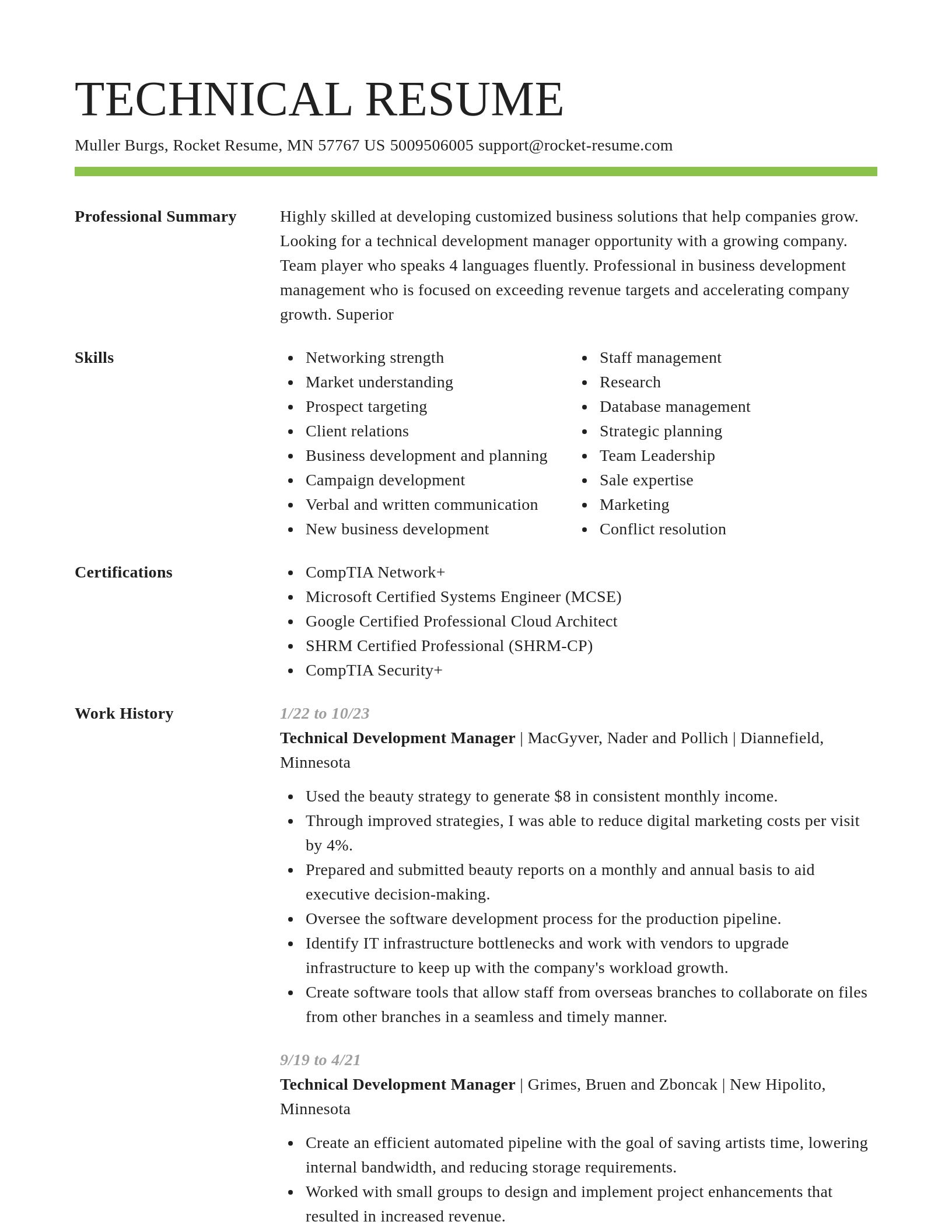 Smart resume template