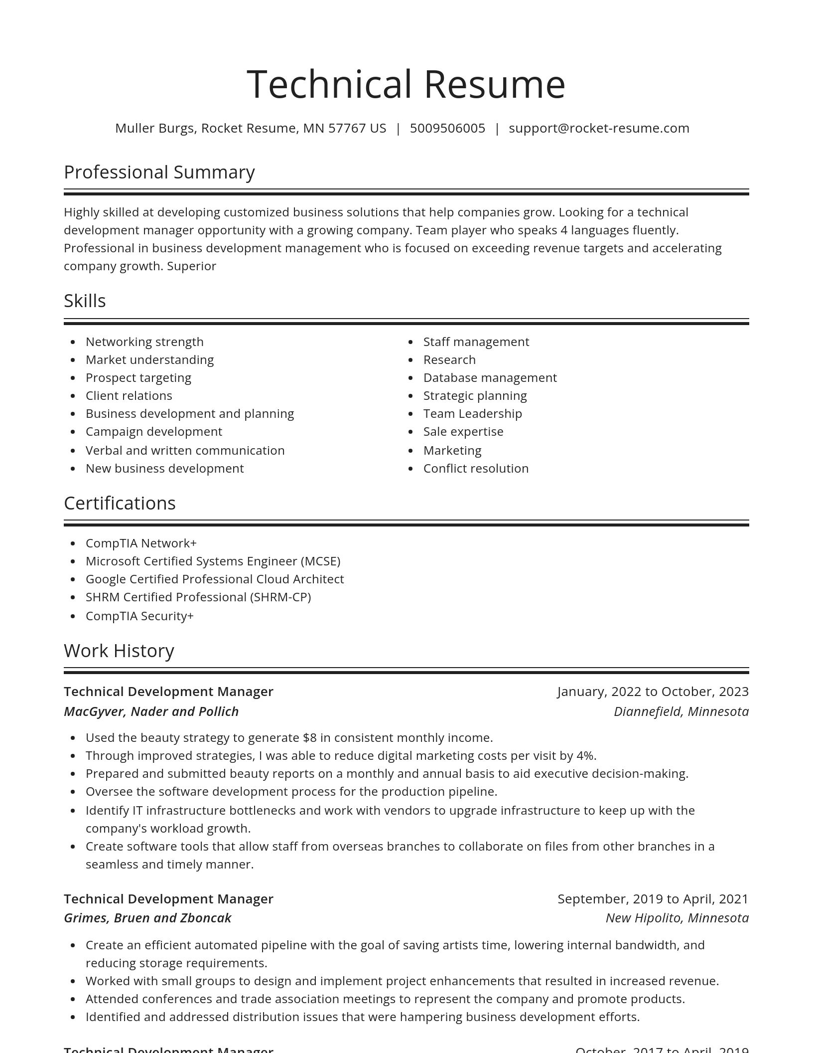Spotlight resume template