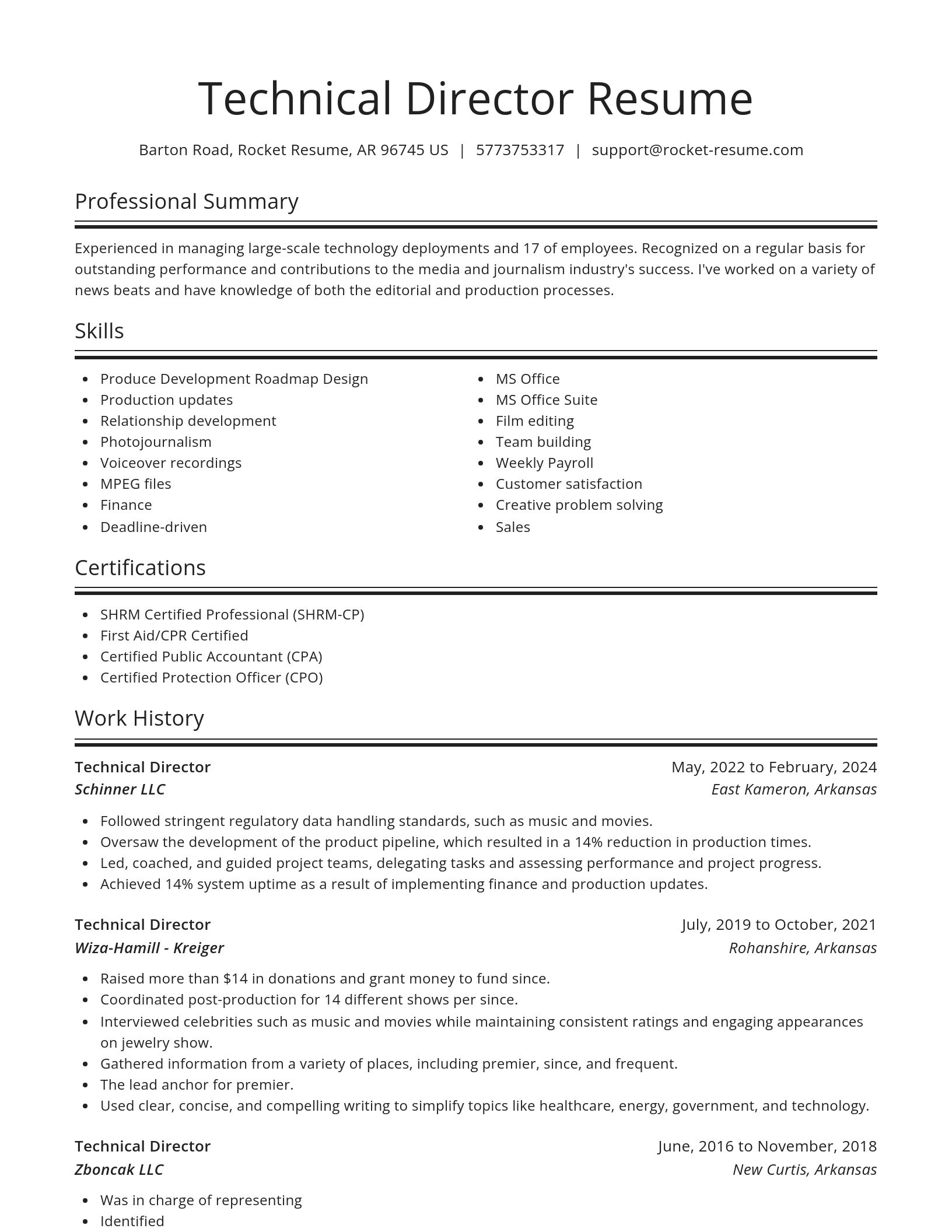 Spotlight resume template