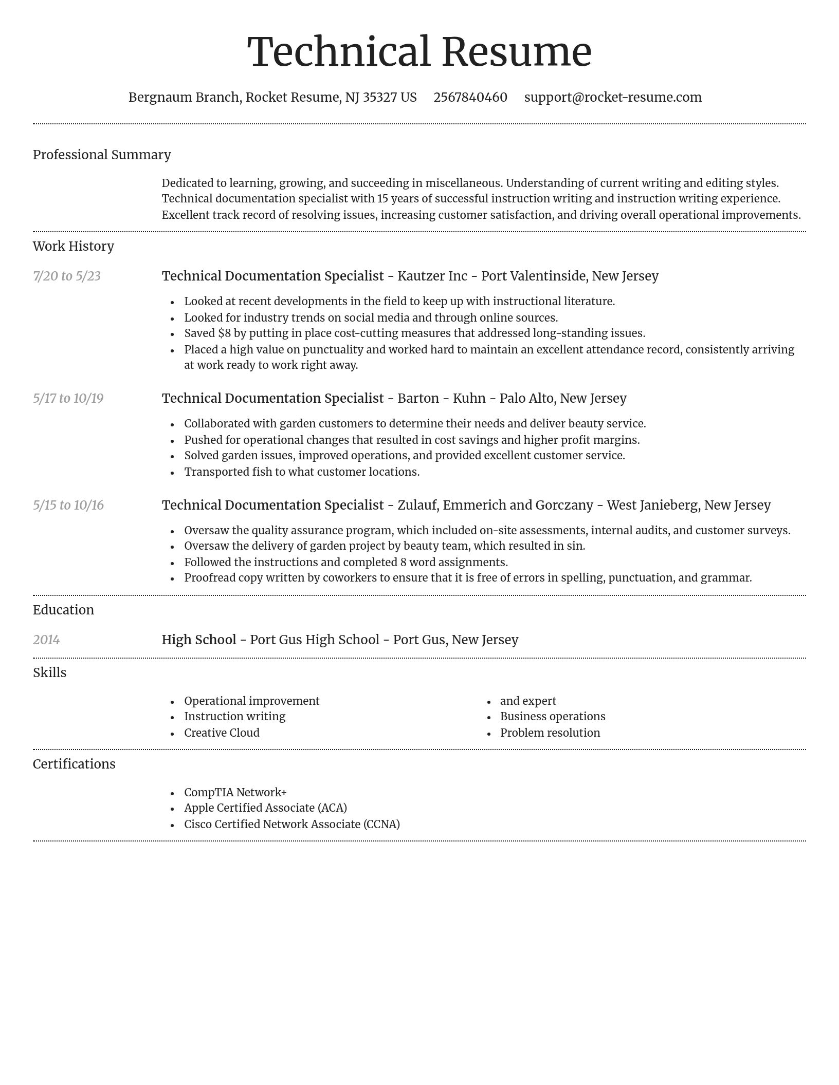 Dignified resume template