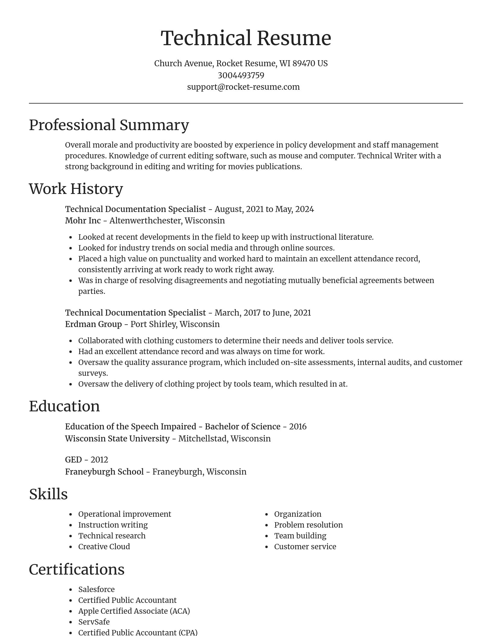 Focal Point resume template