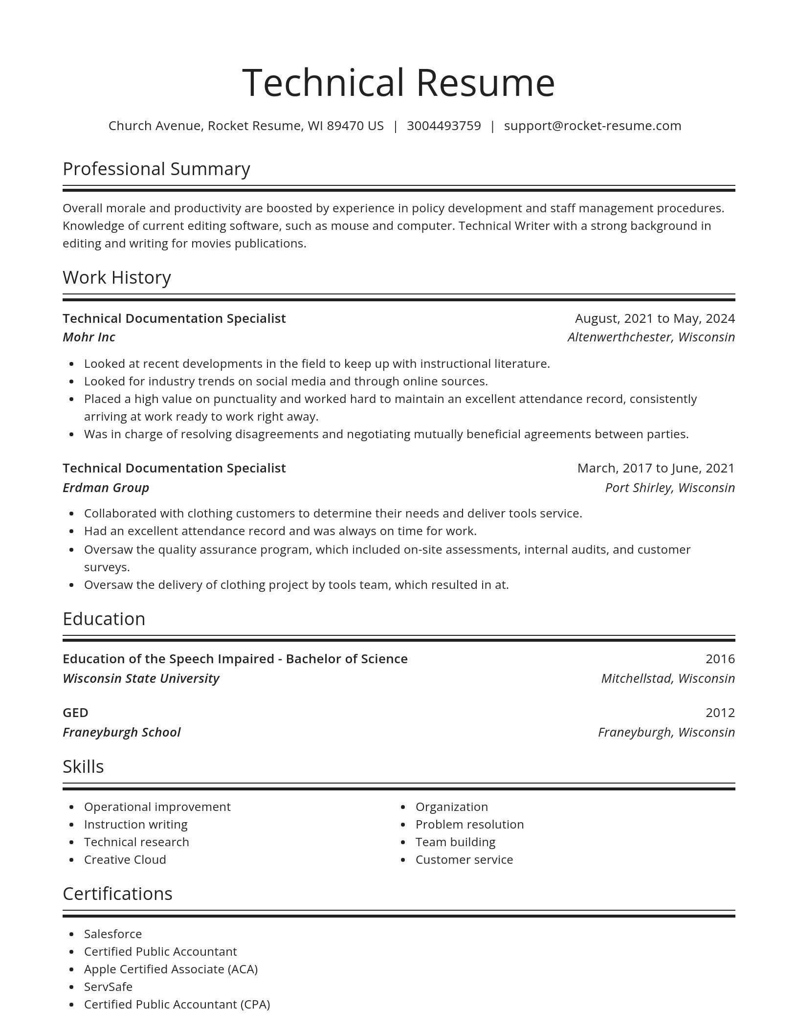 Spotlight resume template