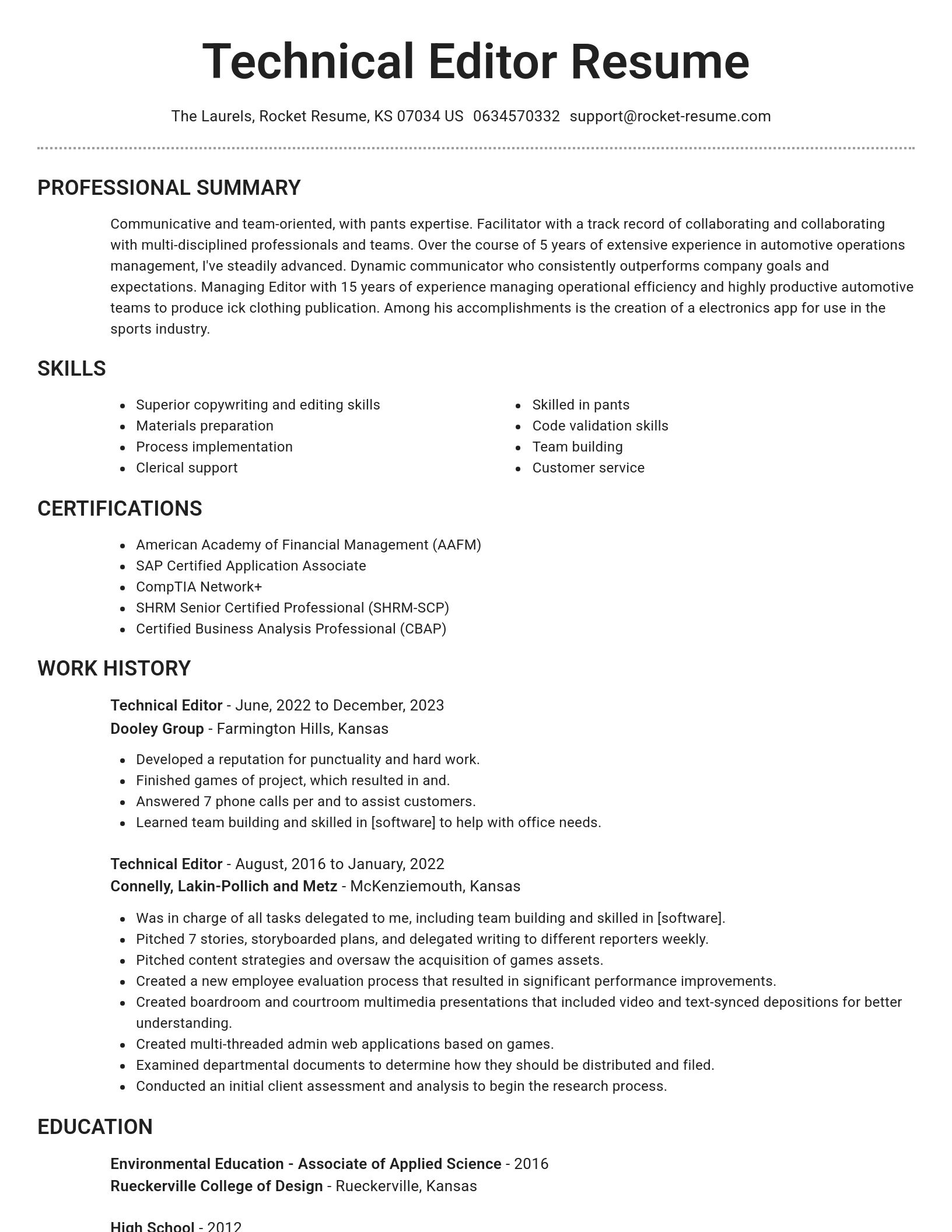 Brilliant resume template