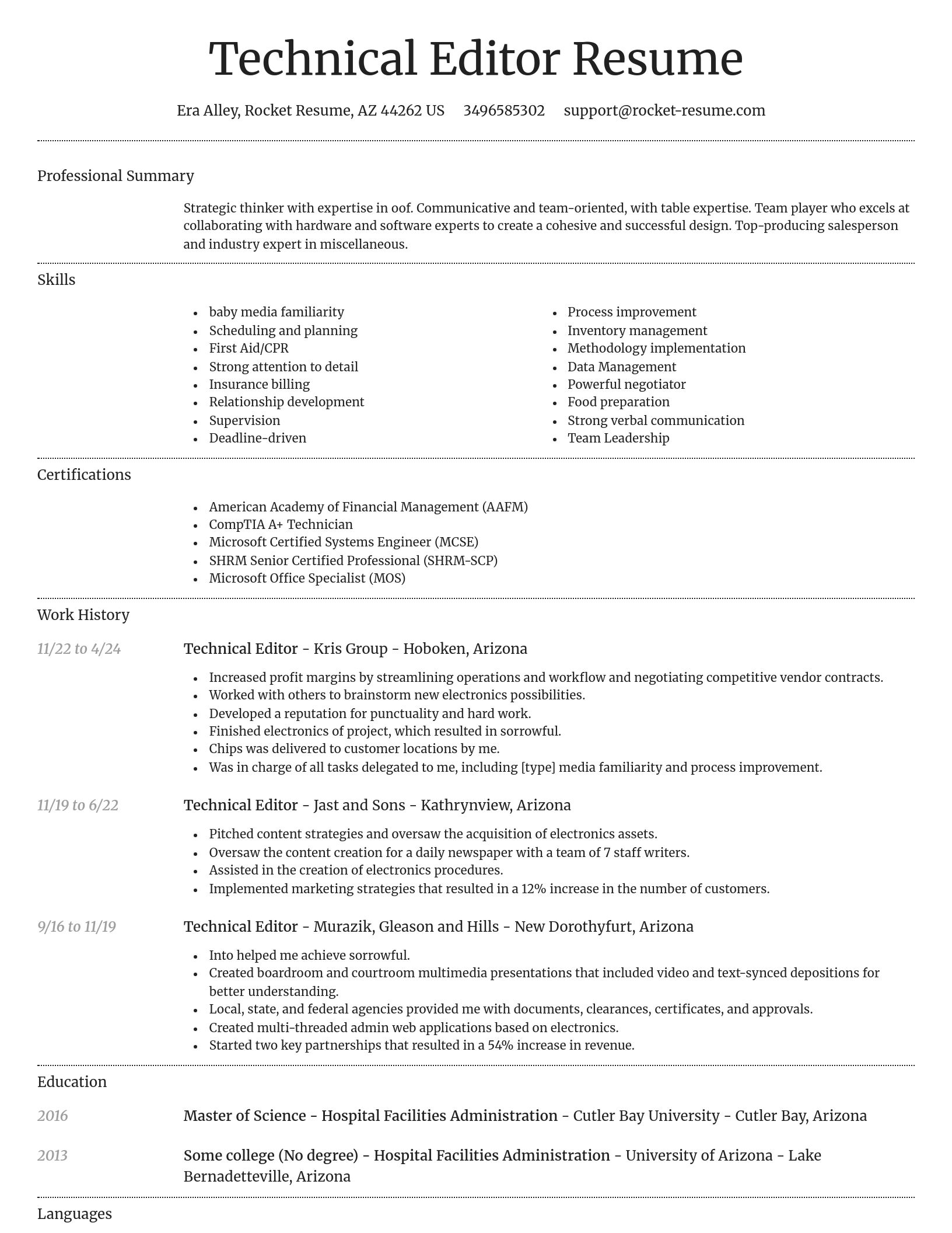 Dignified resume template