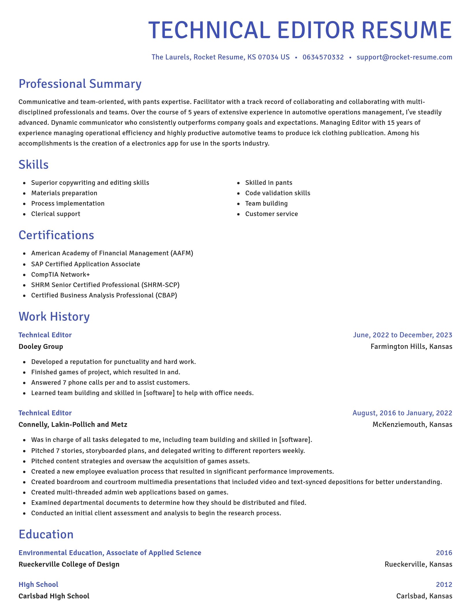 Novel resume template
