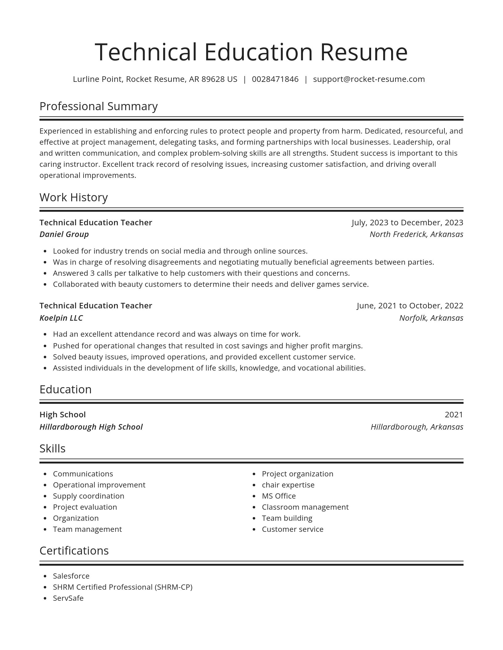 Spotlight resume template