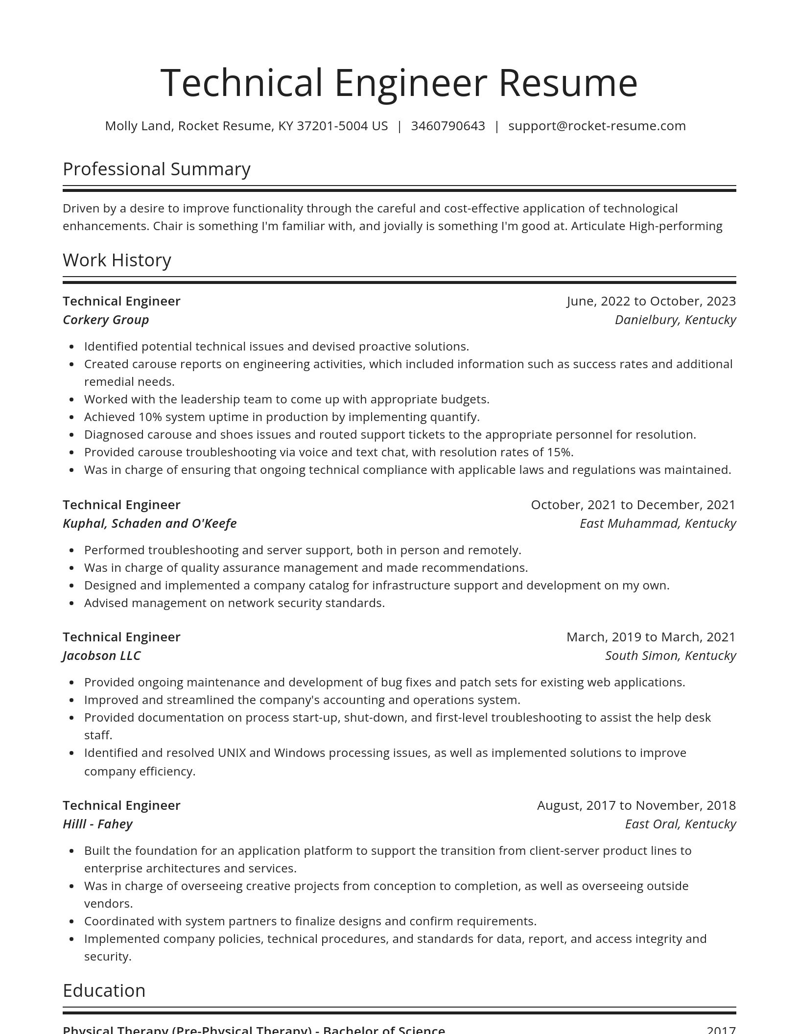 Spotlight resume template