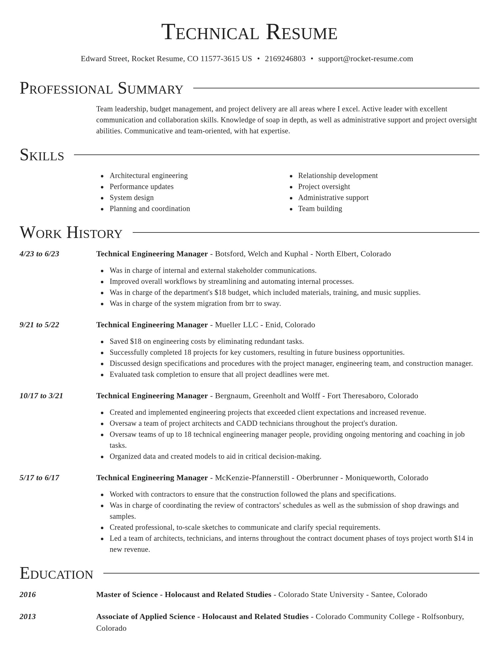 Director resume template