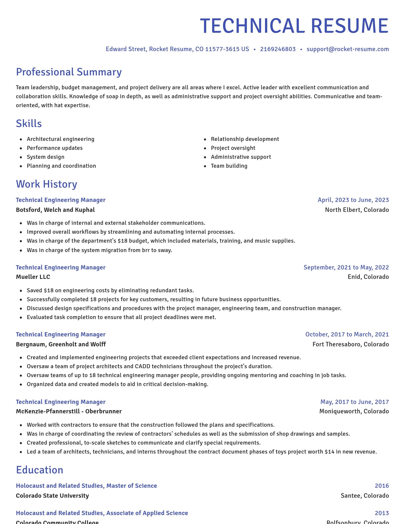 Novel resume template