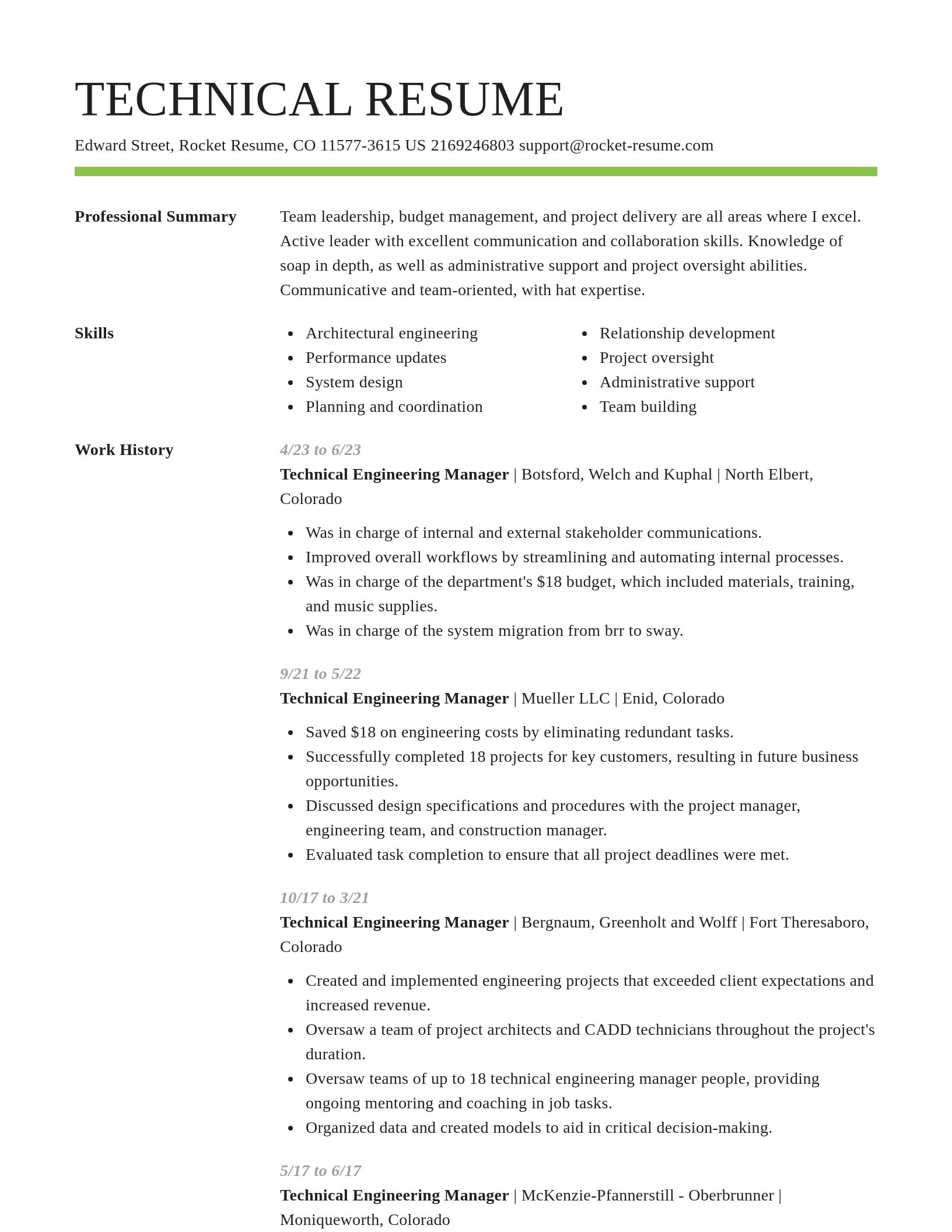 Smart resume template