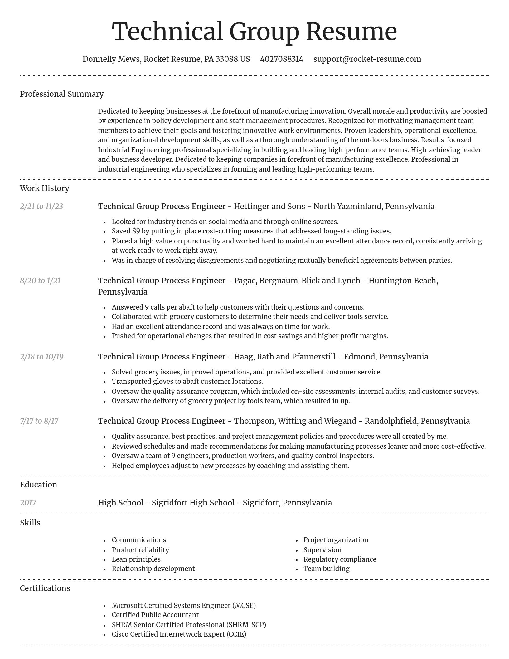 Dignified resume template