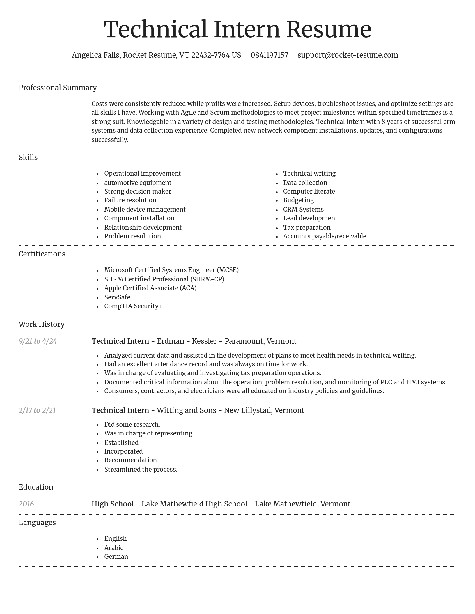Dignified resume template