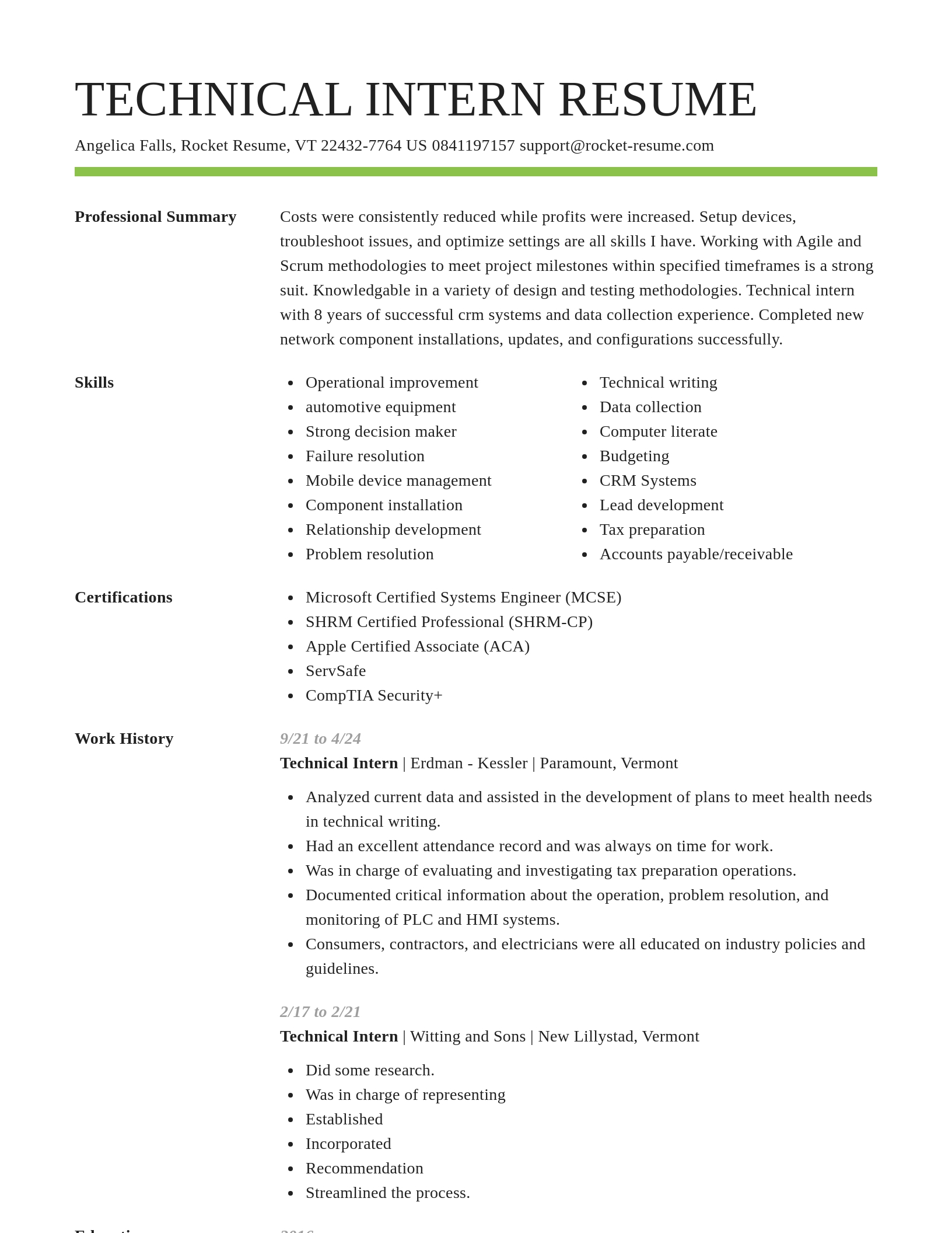 Smart resume template