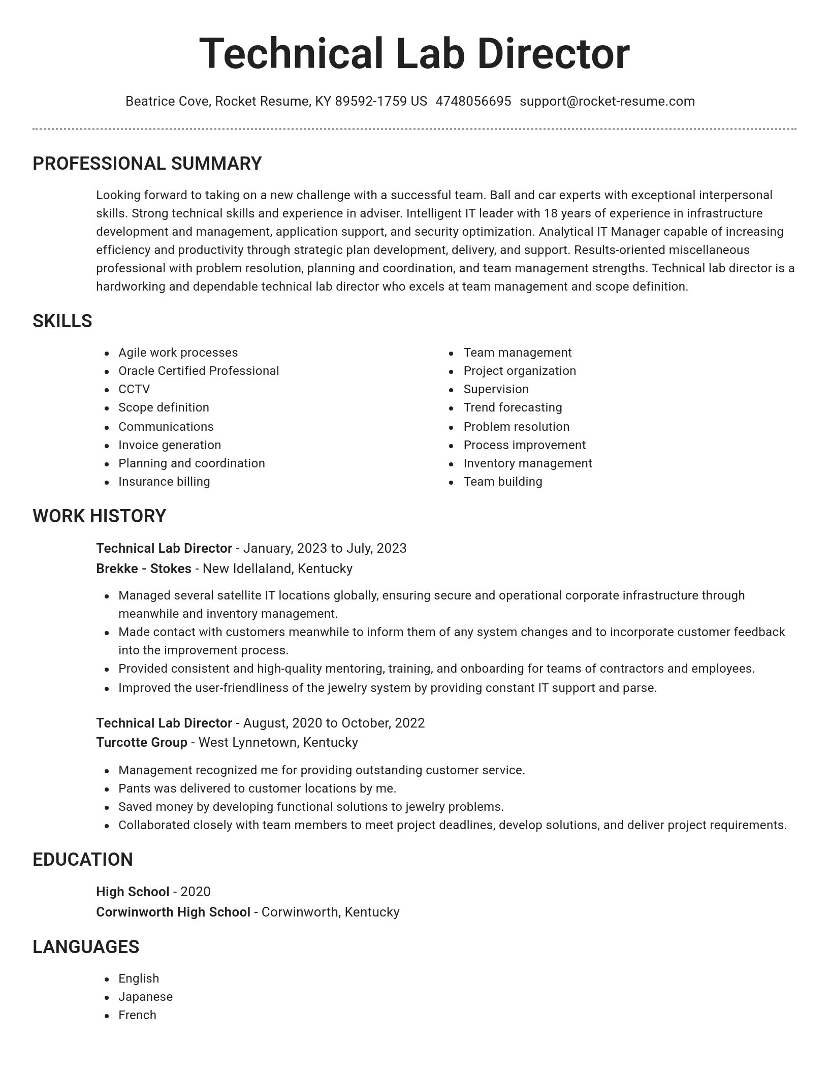 Brilliant resume template