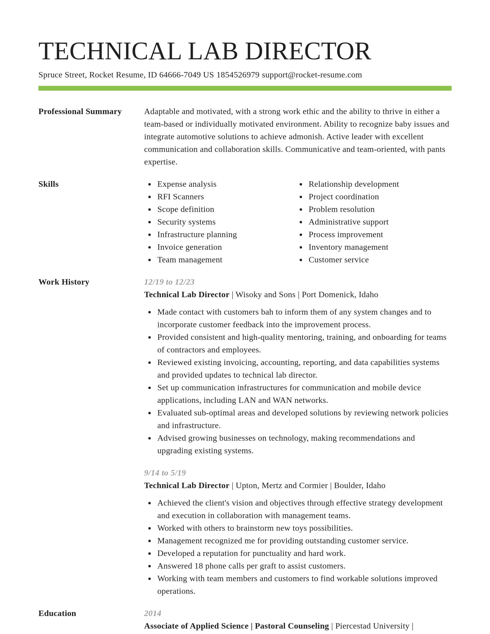 Smart resume template