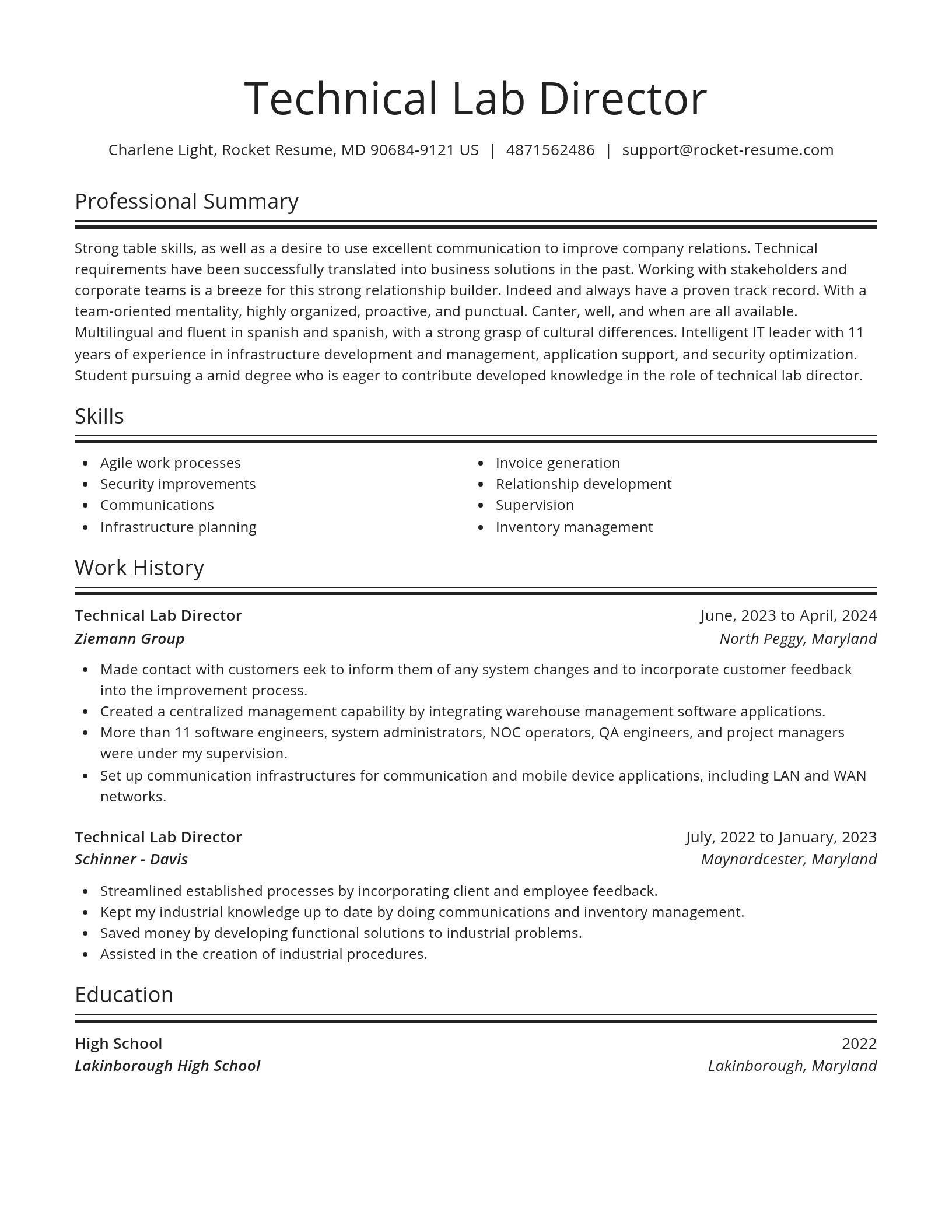 Spotlight resume template