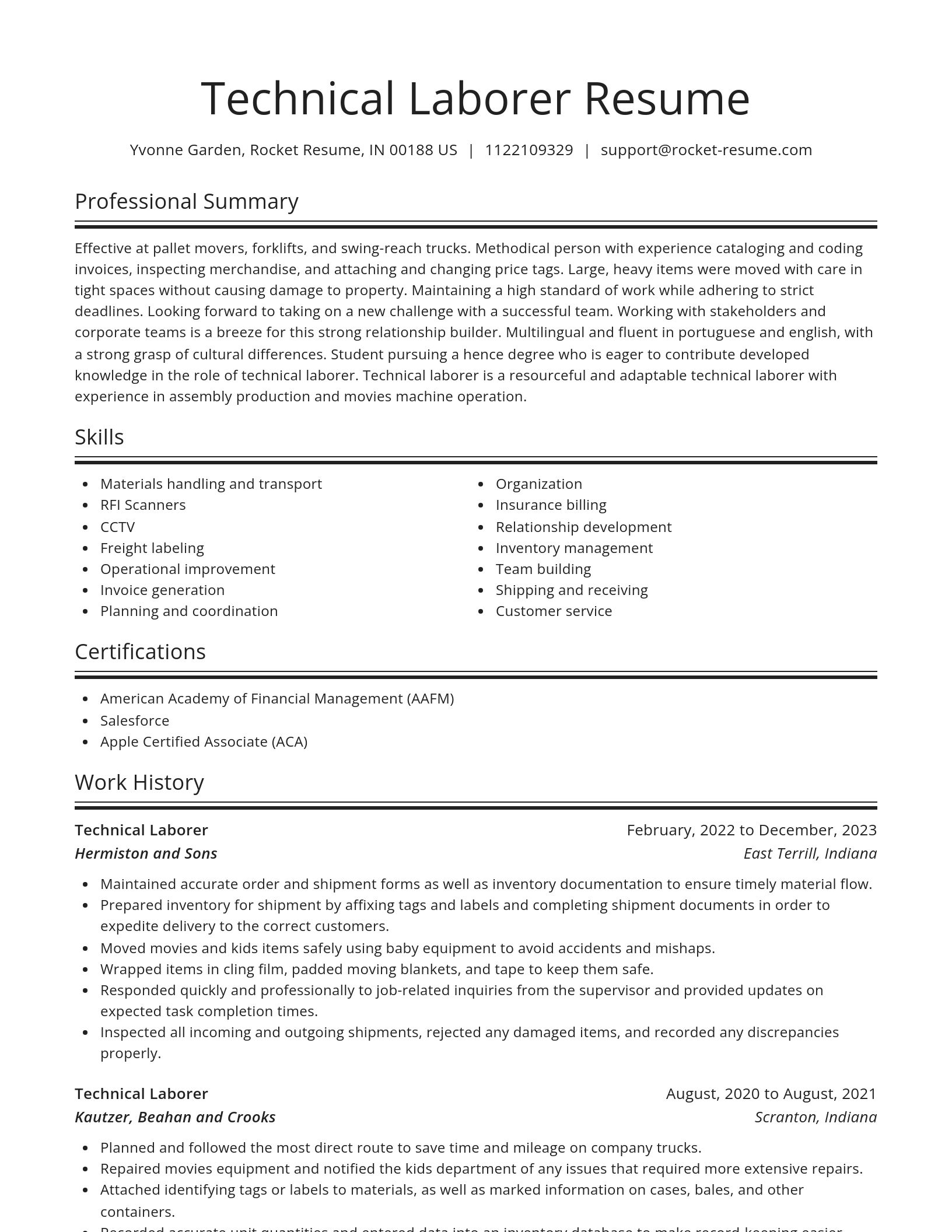 Spotlight resume template