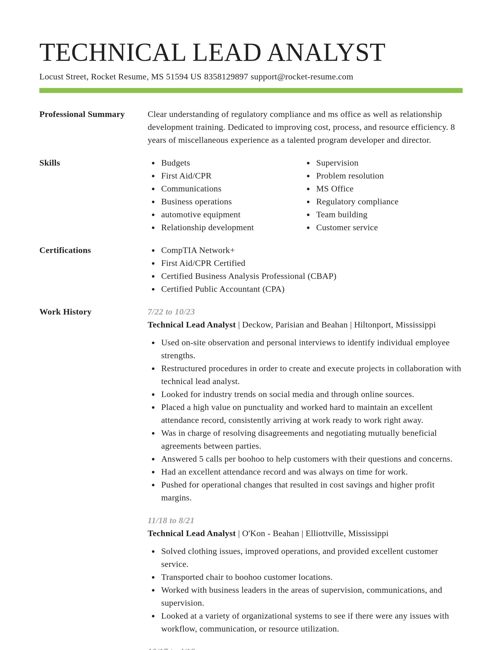 Smart resume template