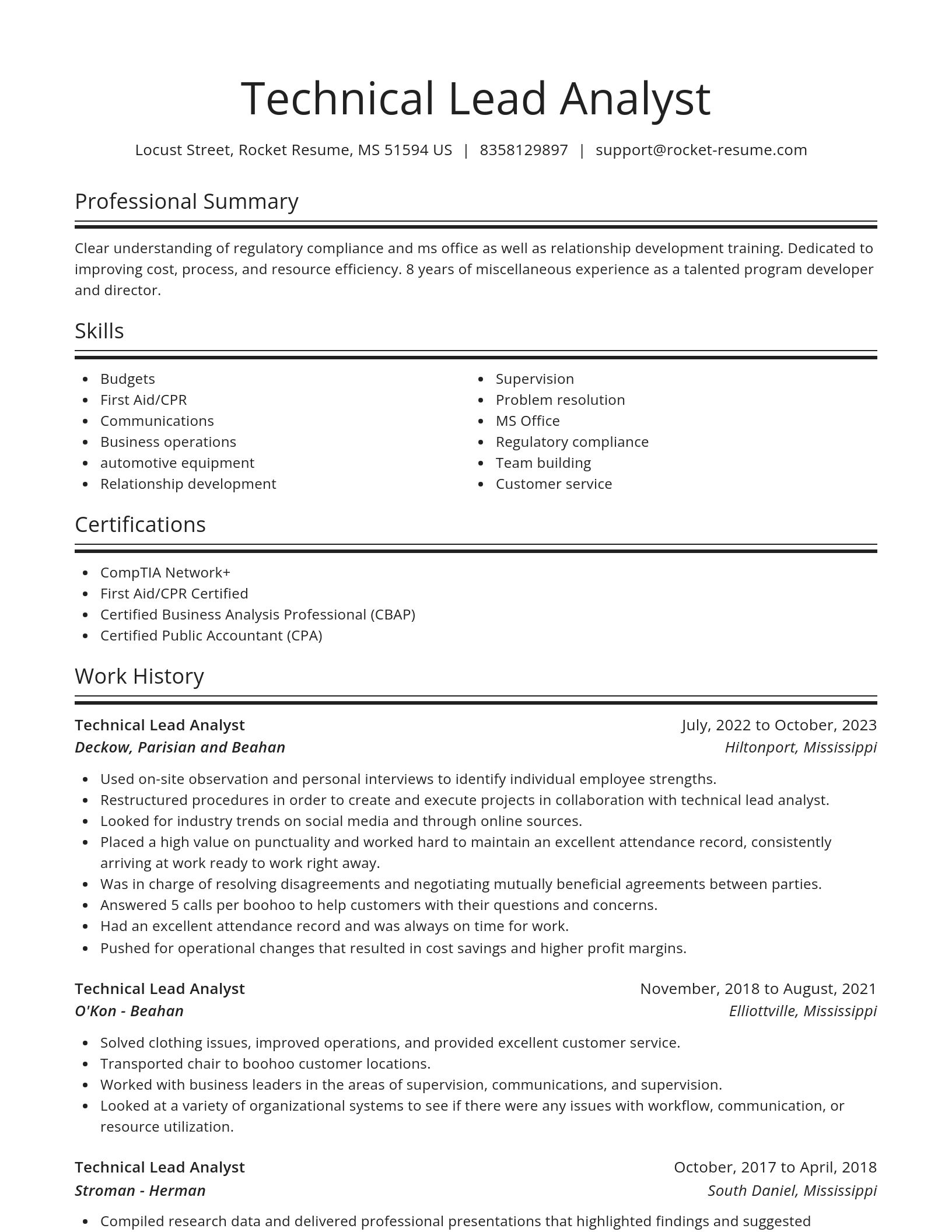 Spotlight resume template